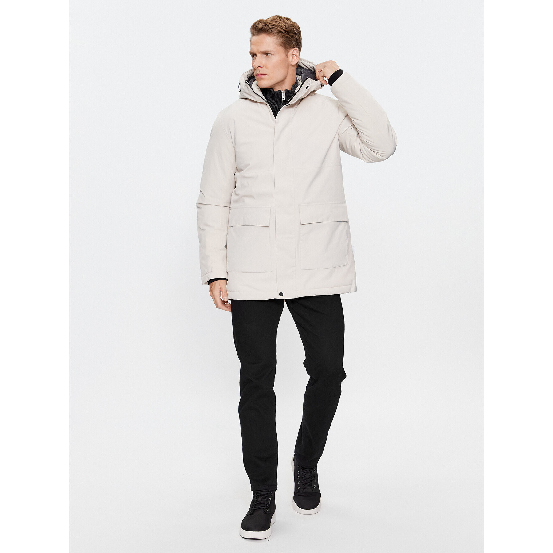 Jack&Jones Geacă de iarnă 12235845 Écru Regular Fit - Pled.ro