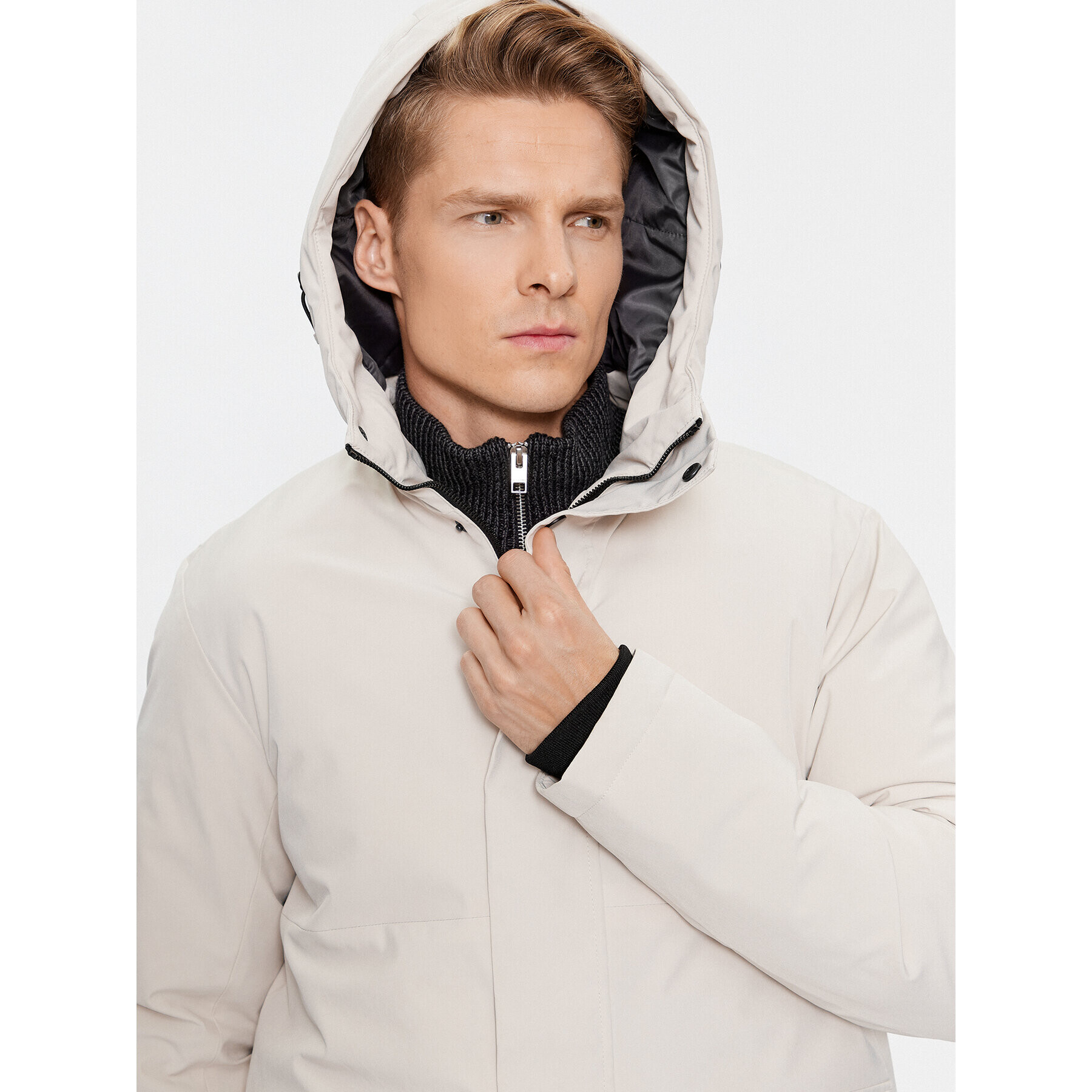 Jack&Jones Geacă de iarnă 12235845 Écru Regular Fit - Pled.ro