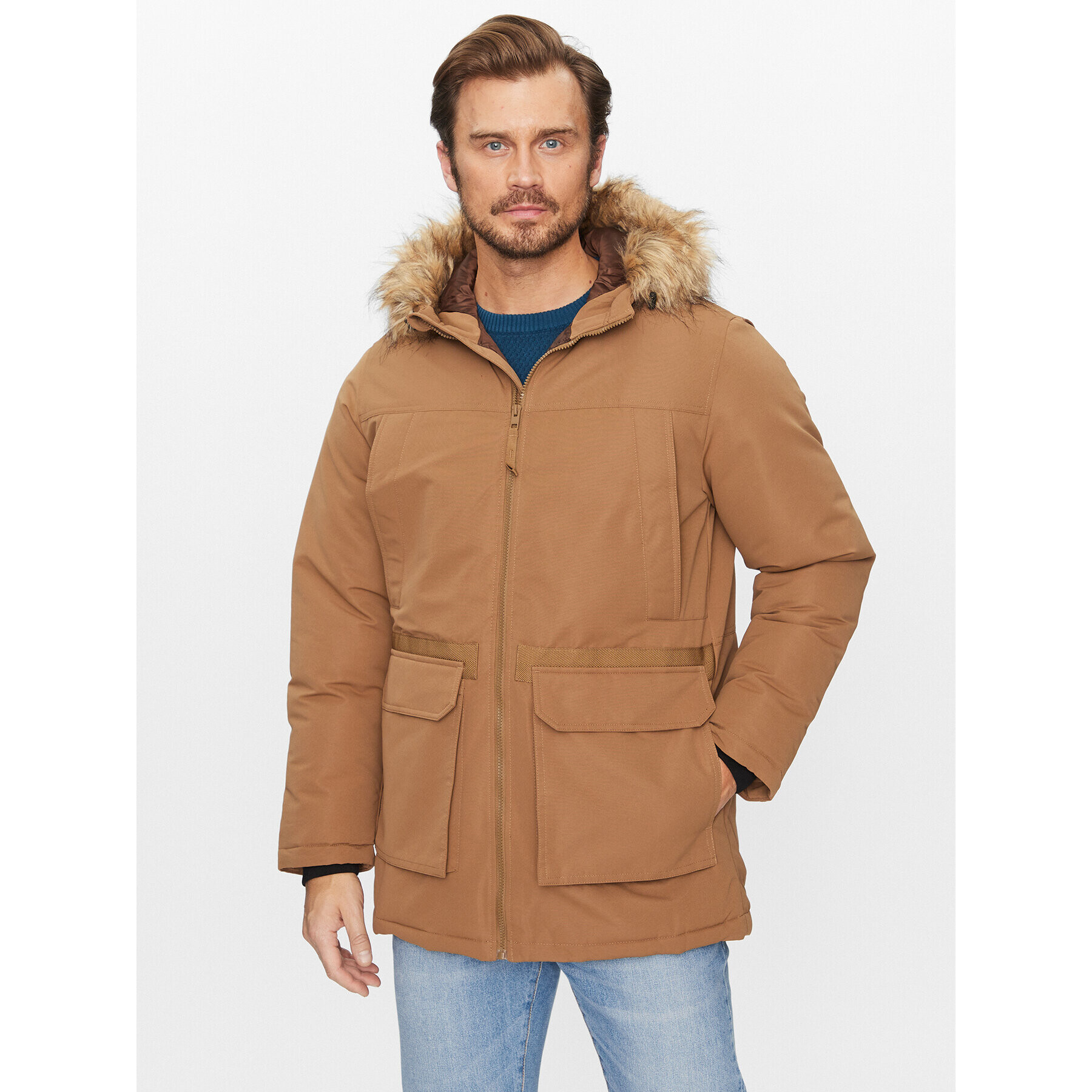 Jack&Jones Geacă de iarnă 12235858 Maro Regular Fit - Pled.ro