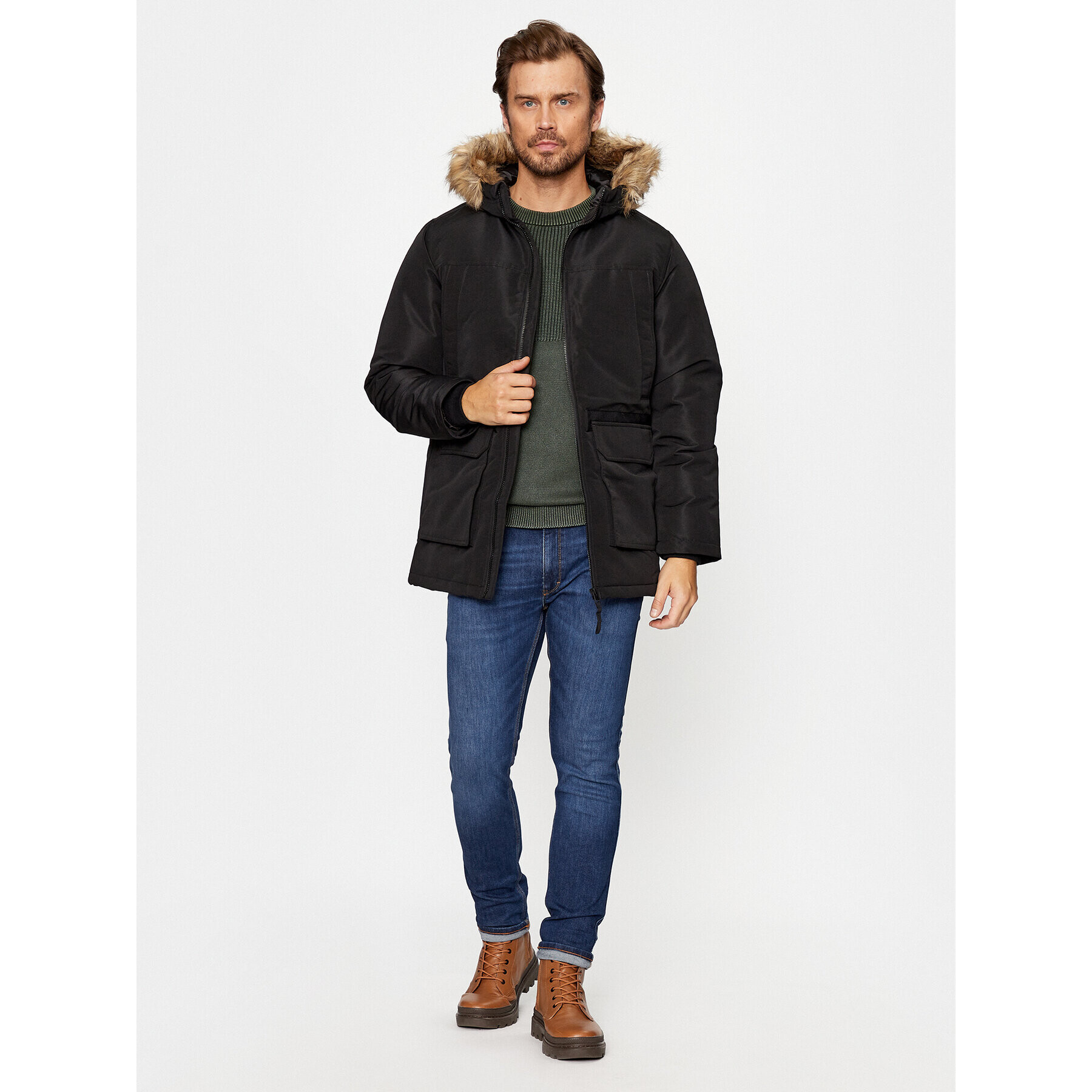 Jack&Jones Geacă de iarnă 12235858 Negru Regular Fit - Pled.ro