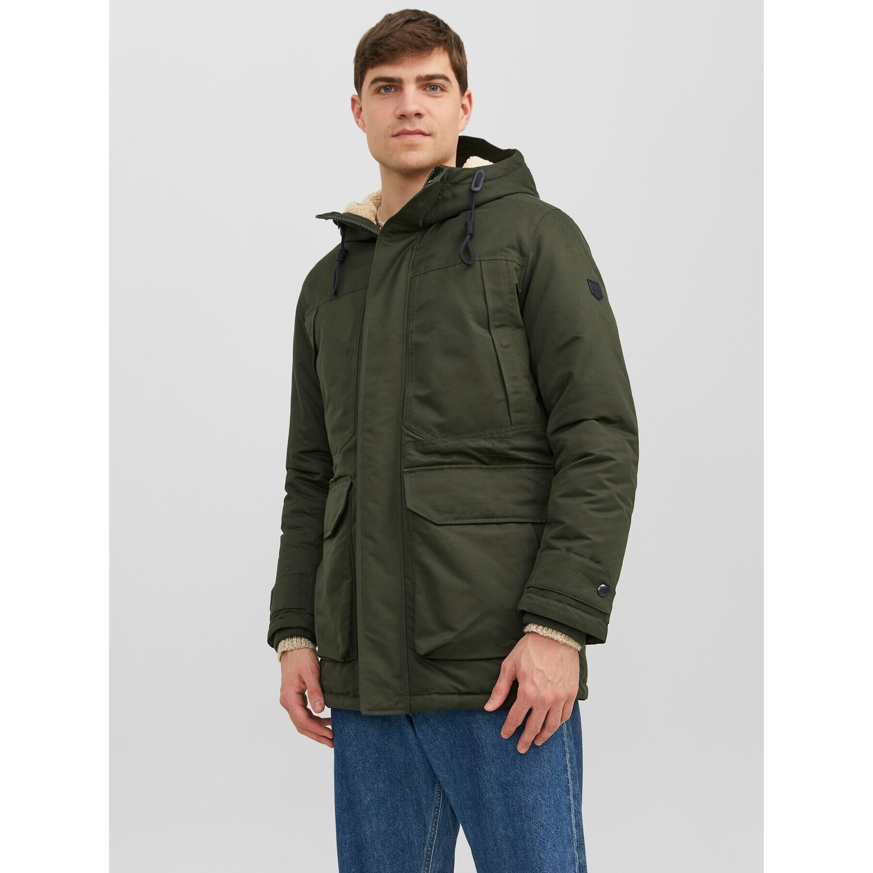 Jack&Jones Geacă de iarnă 12235869 Verde Regular Fit - Pled.ro