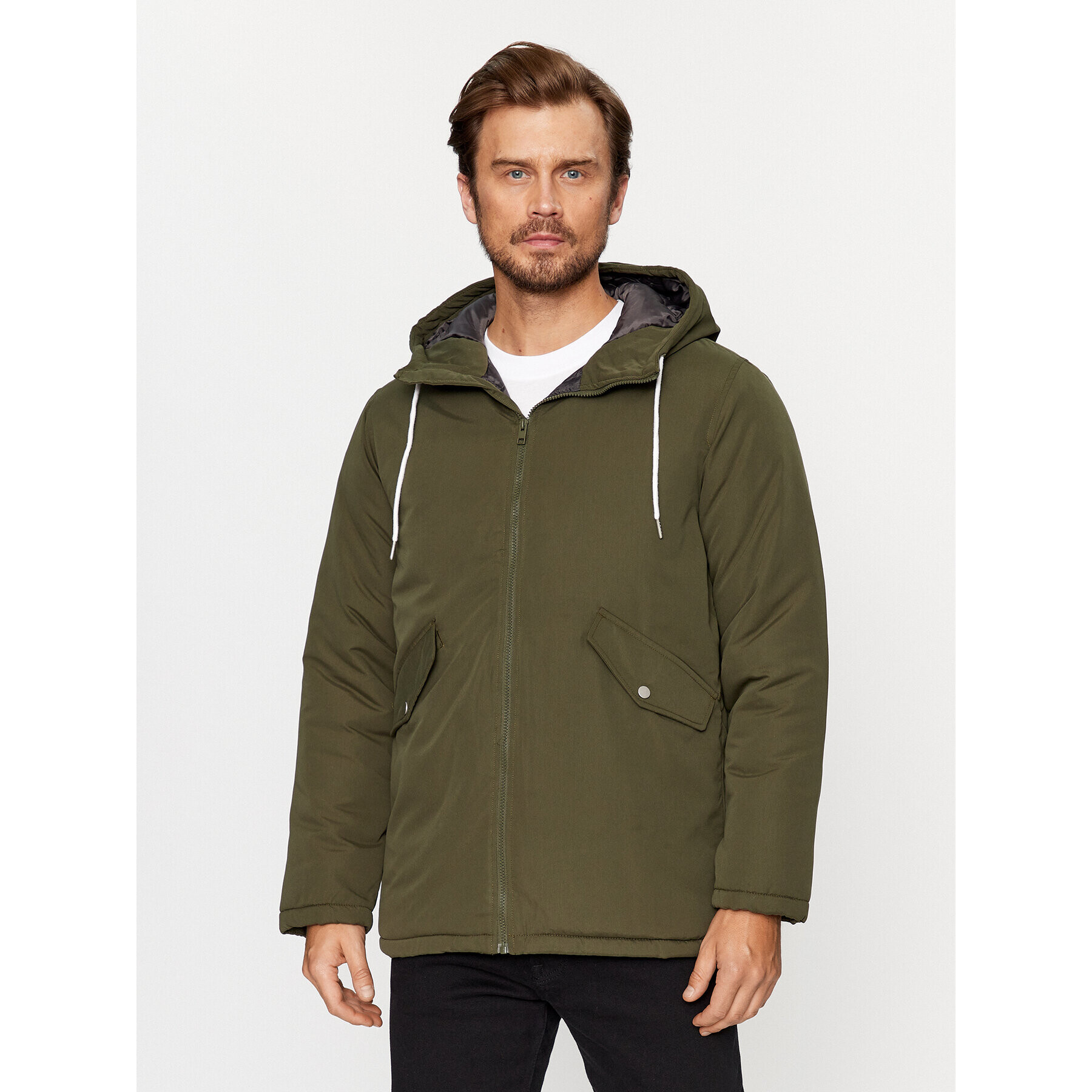 Jack&Jones Geacă de iarnă 12236010 Verde Regular Fit - Pled.ro