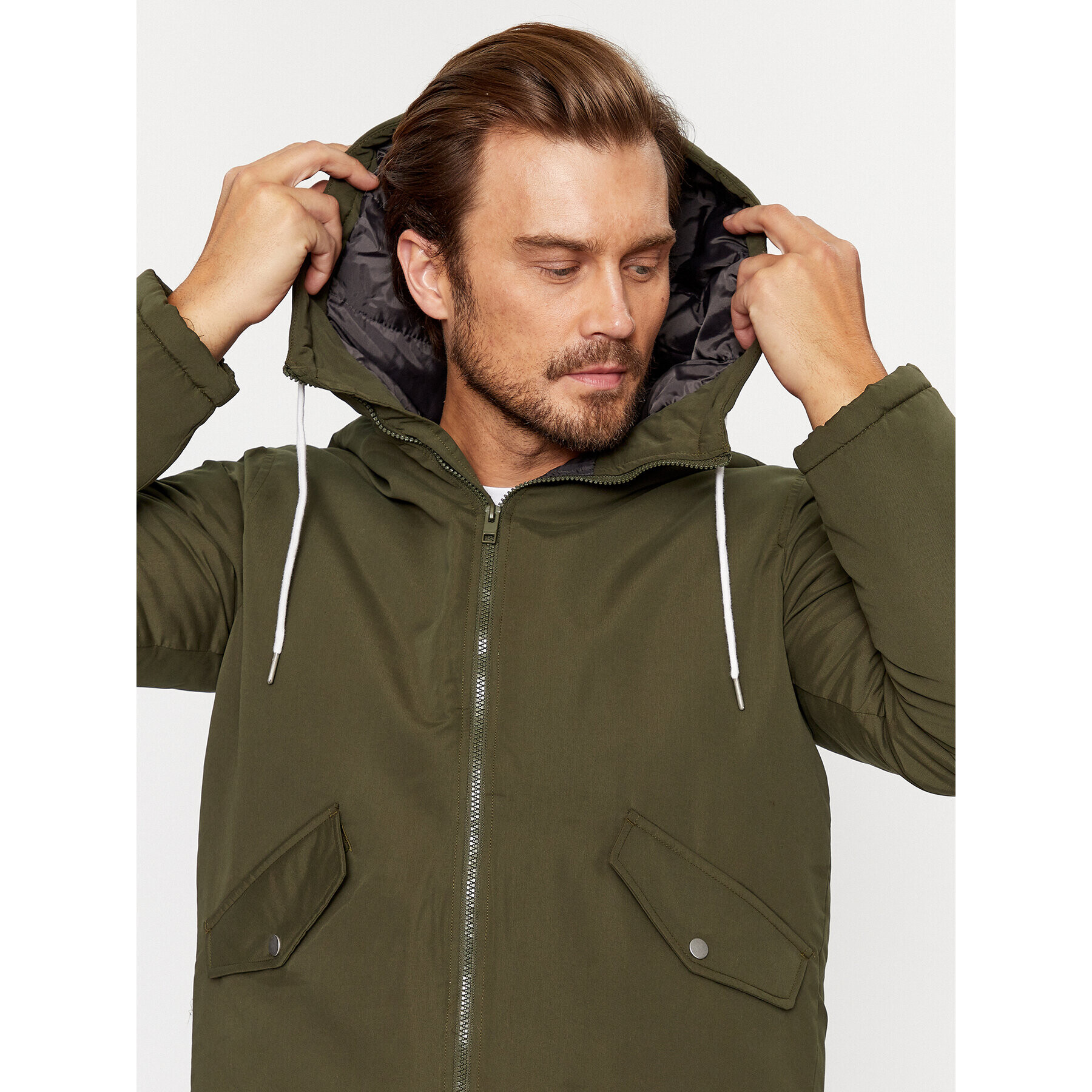 Jack&Jones Geacă de iarnă 12236010 Verde Regular Fit - Pled.ro