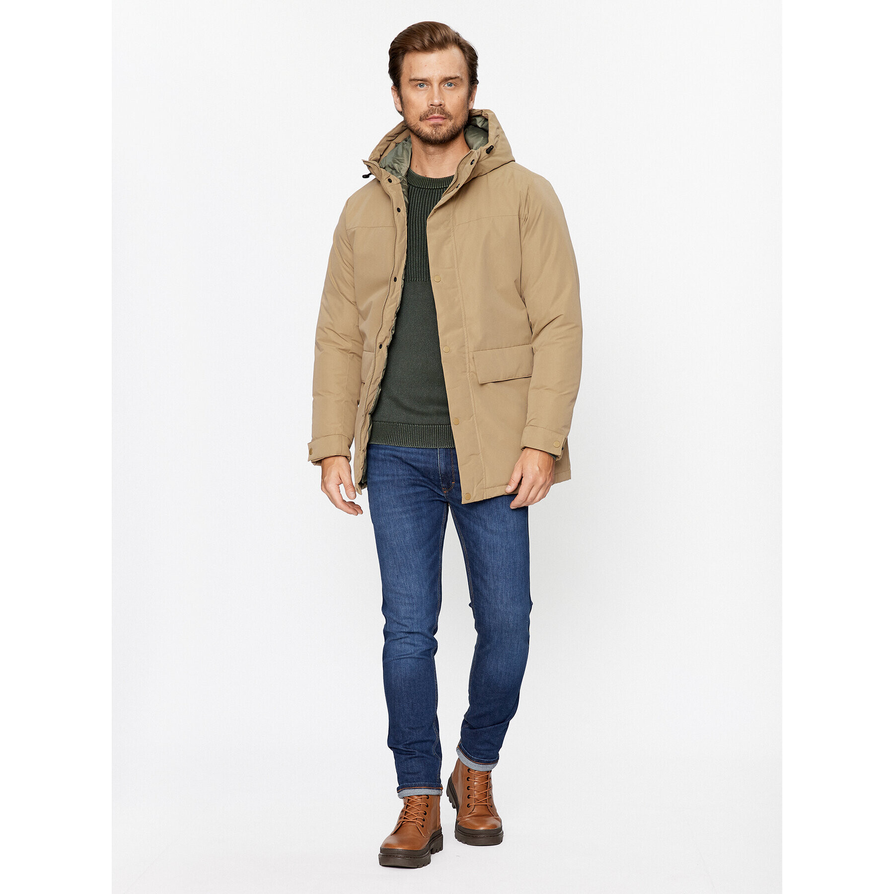 Jack&Jones Geacă de iarnă 12236015 Bej Regular Fit - Pled.ro