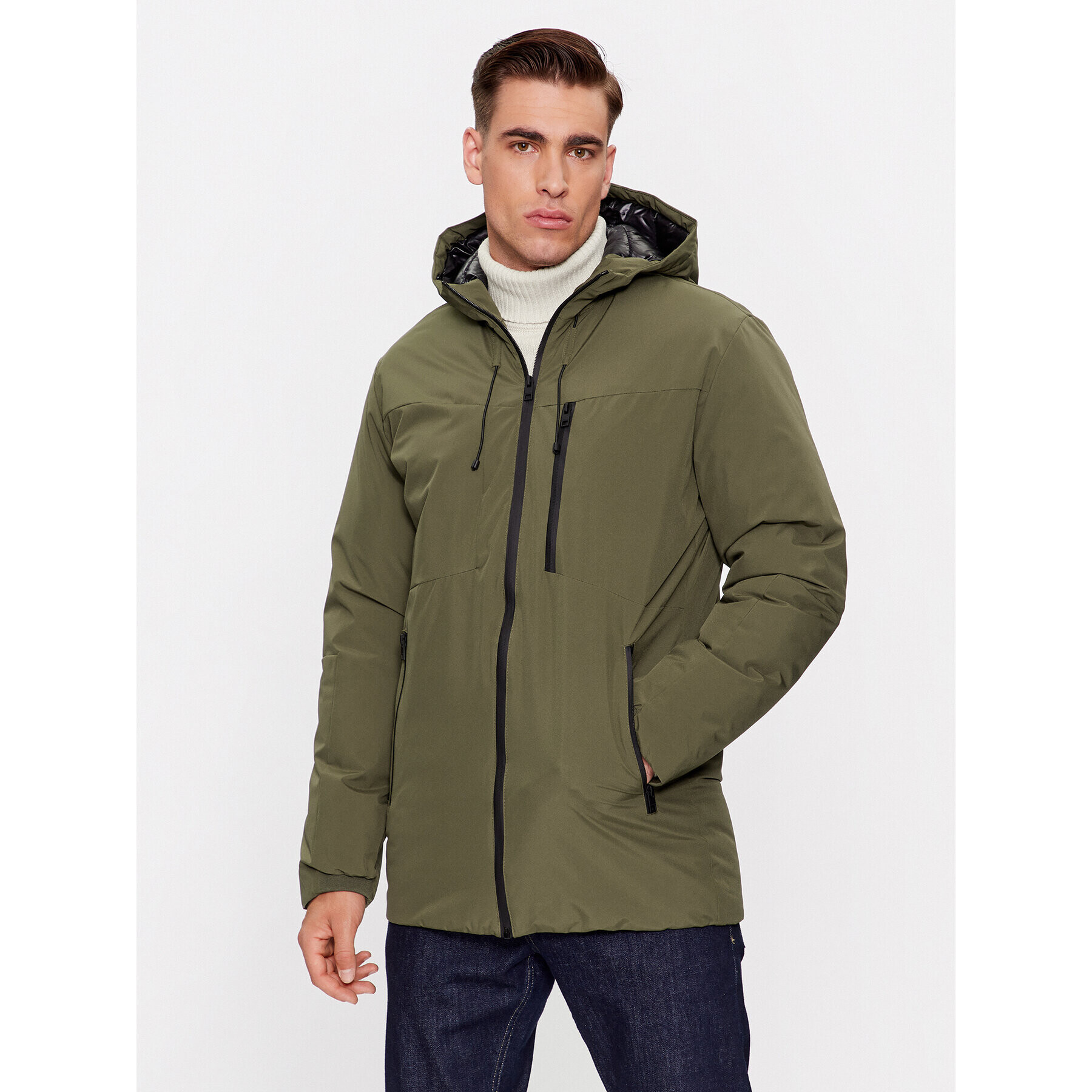 Jack&Jones Geacă de iarnă 12243225 Verde Regular Fit - Pled.ro