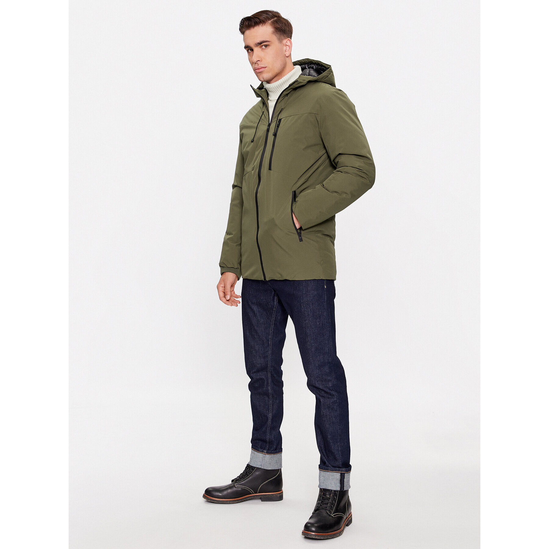 Jack&Jones Geacă de iarnă 12243225 Verde Regular Fit - Pled.ro