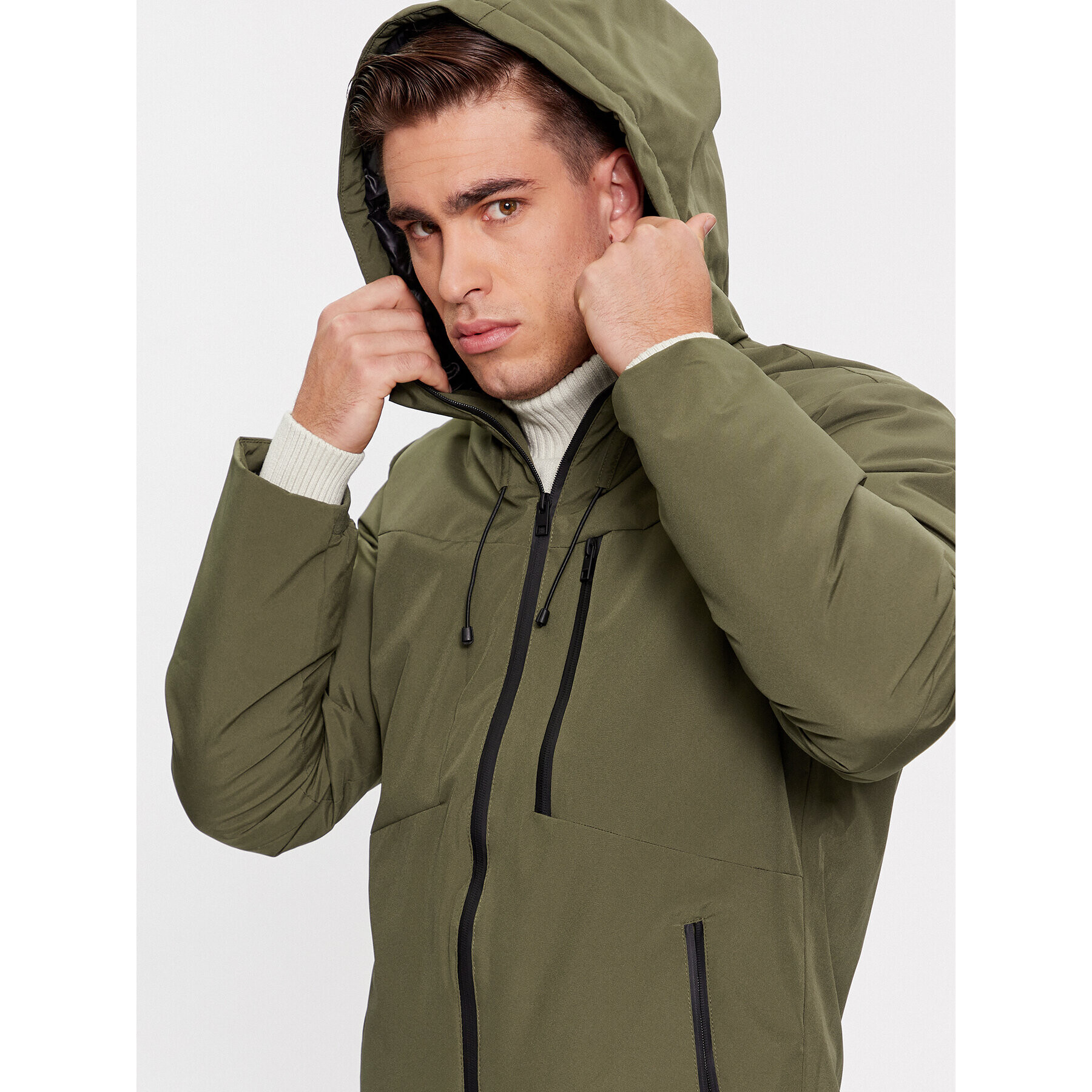 Jack&Jones Geacă de iarnă 12243225 Verde Regular Fit - Pled.ro