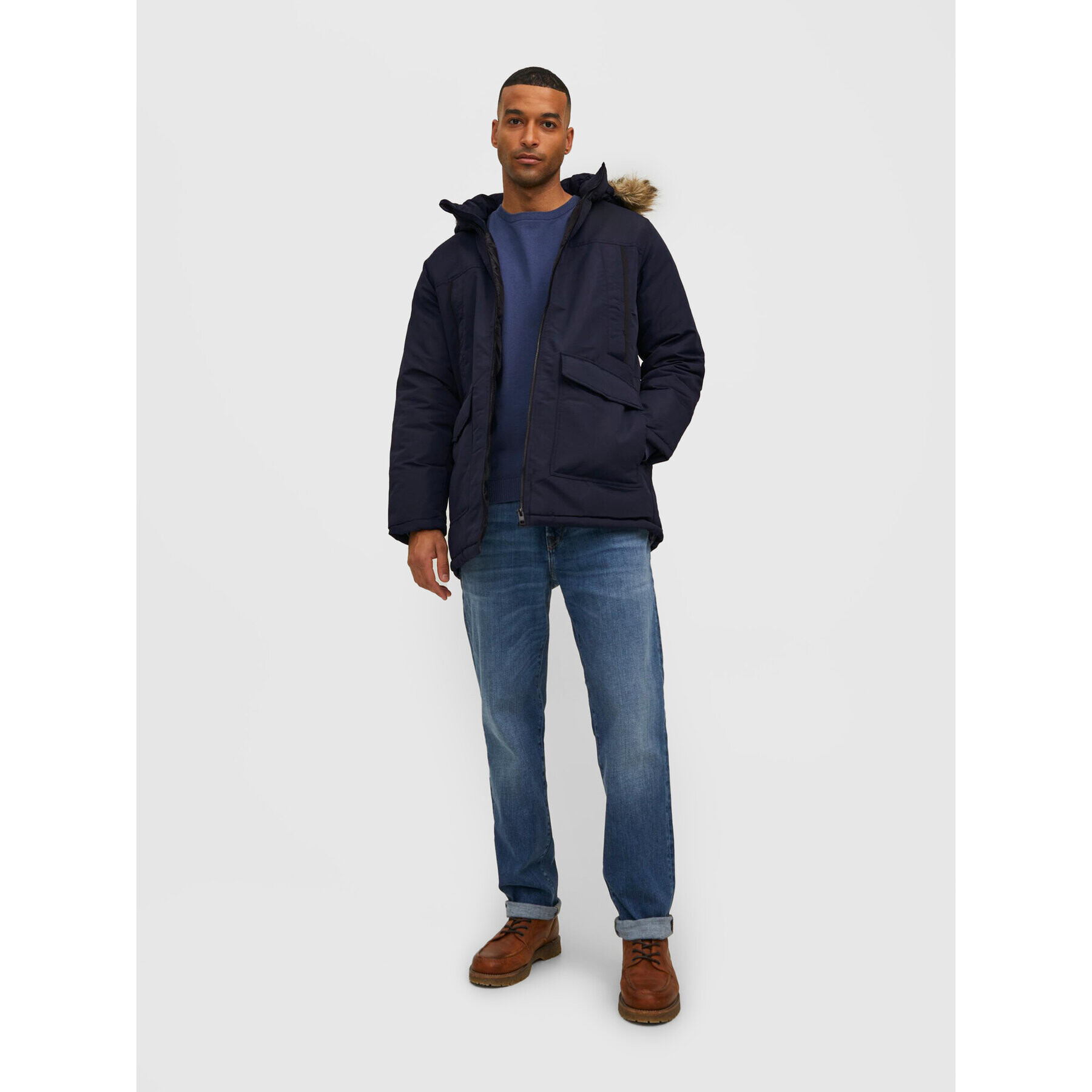 Jack&Jones Geacă de iarnă Craft 12211773 Bleumarin Regular Fit - Pled.ro