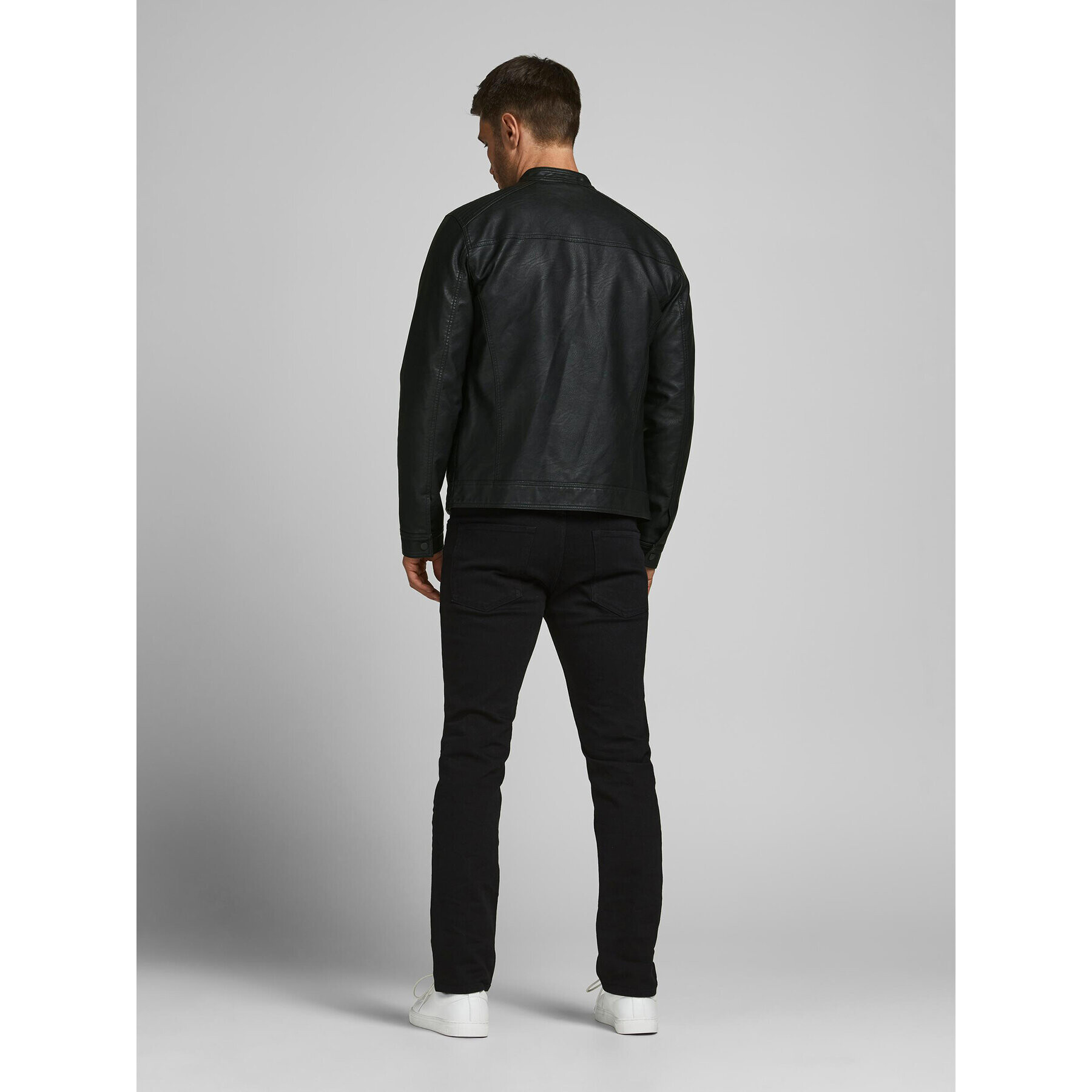 Jack&Jones Geacă din imitație de piele 12182461 Negru Regular Fit - Pled.ro