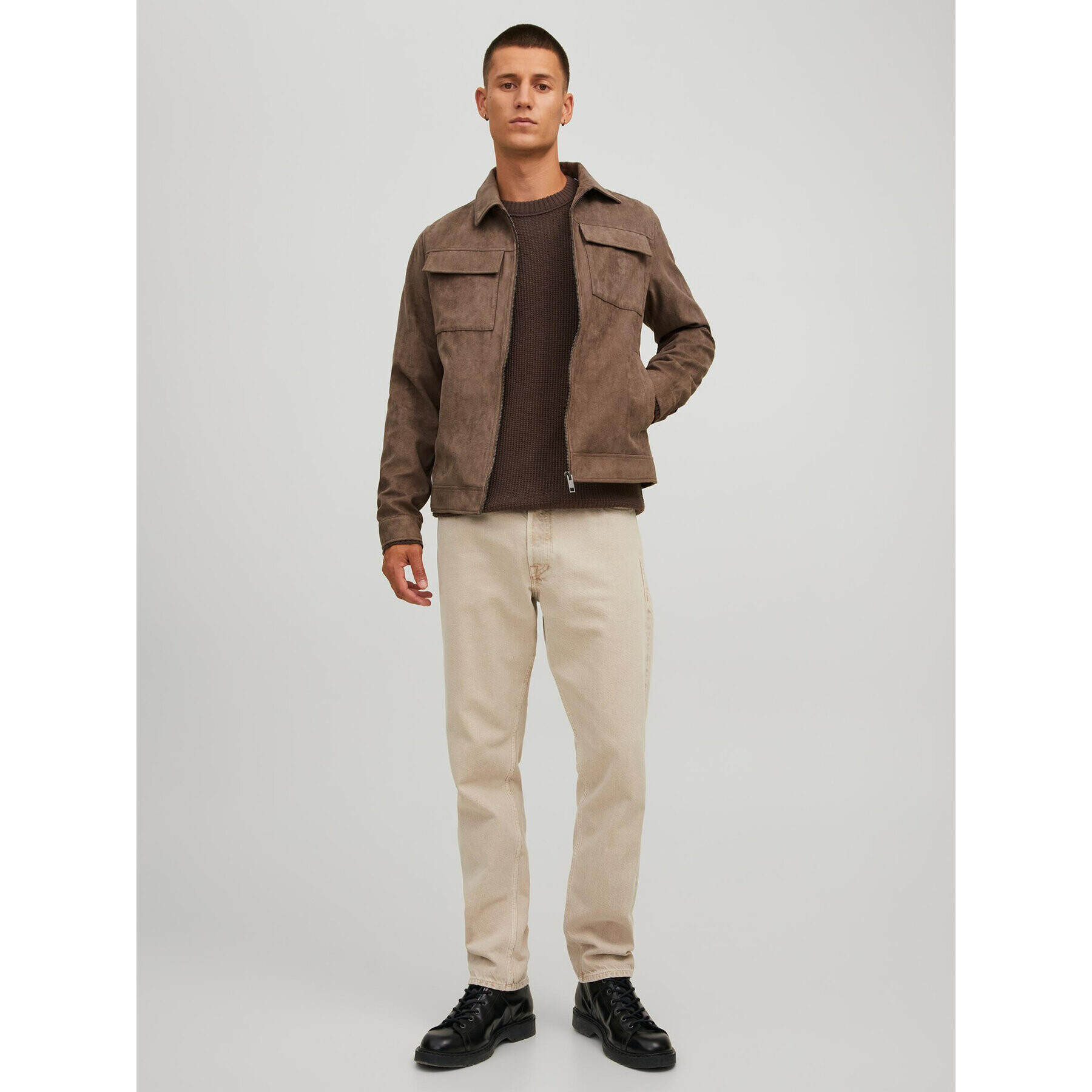 Jack&Jones Geacă din imitație de piele Payton 12213082 Maro Regular Fit - Pled.ro