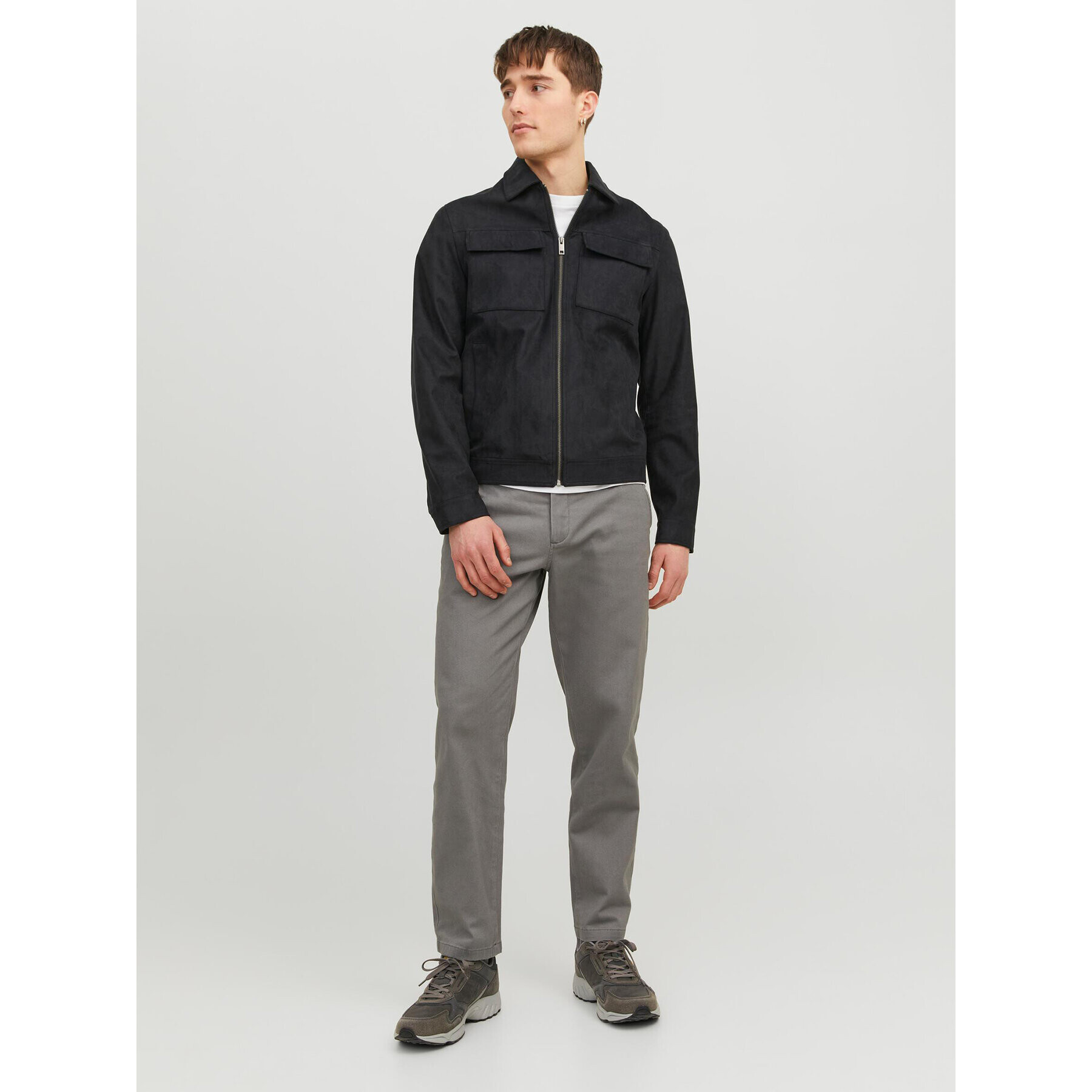 Jack&Jones Geacă din imitație de piele 12213082 Negru Regular Fit - Pled.ro