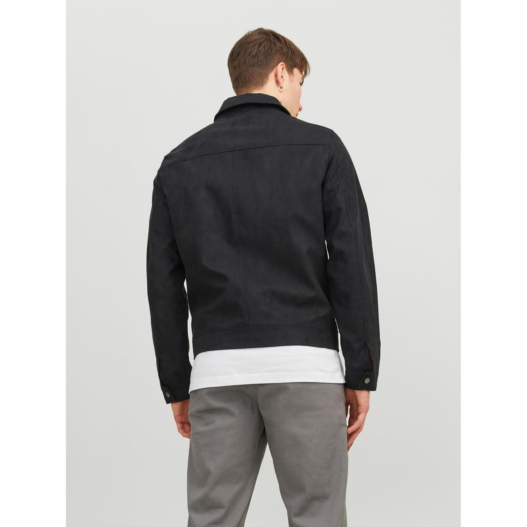 Jack&Jones Geacă din imitație de piele 12213082 Negru Regular Fit - Pled.ro