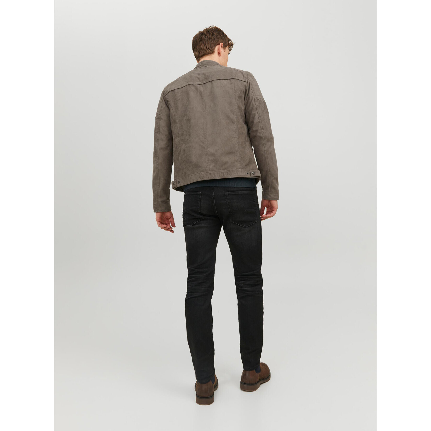 Jack&Jones Geacă din imitație de piele Rocky 12147218 Gri Regular Fit - Pled.ro