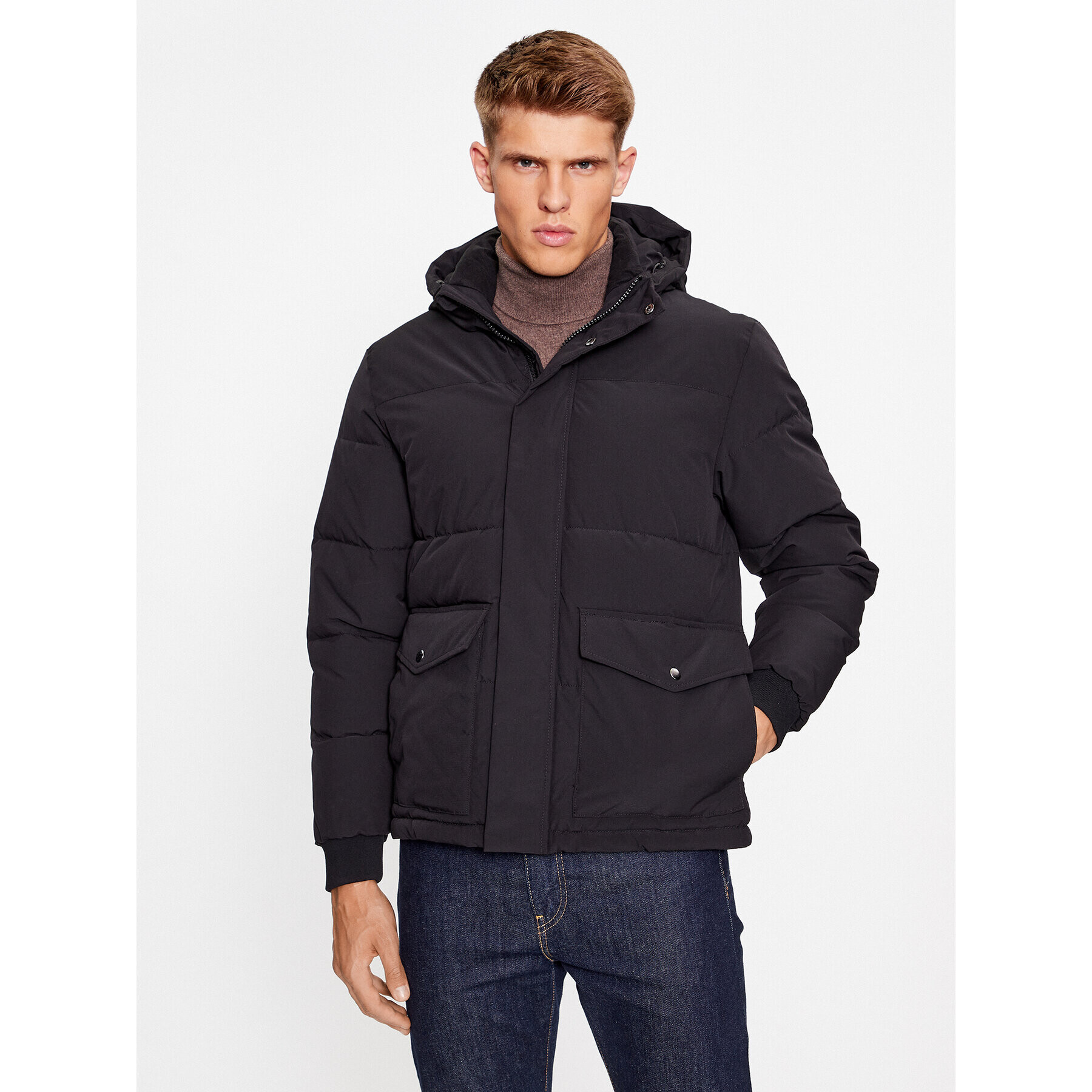 Jack&Jones Geacă din puf 12236040 Negru Regular Fit - Pled.ro