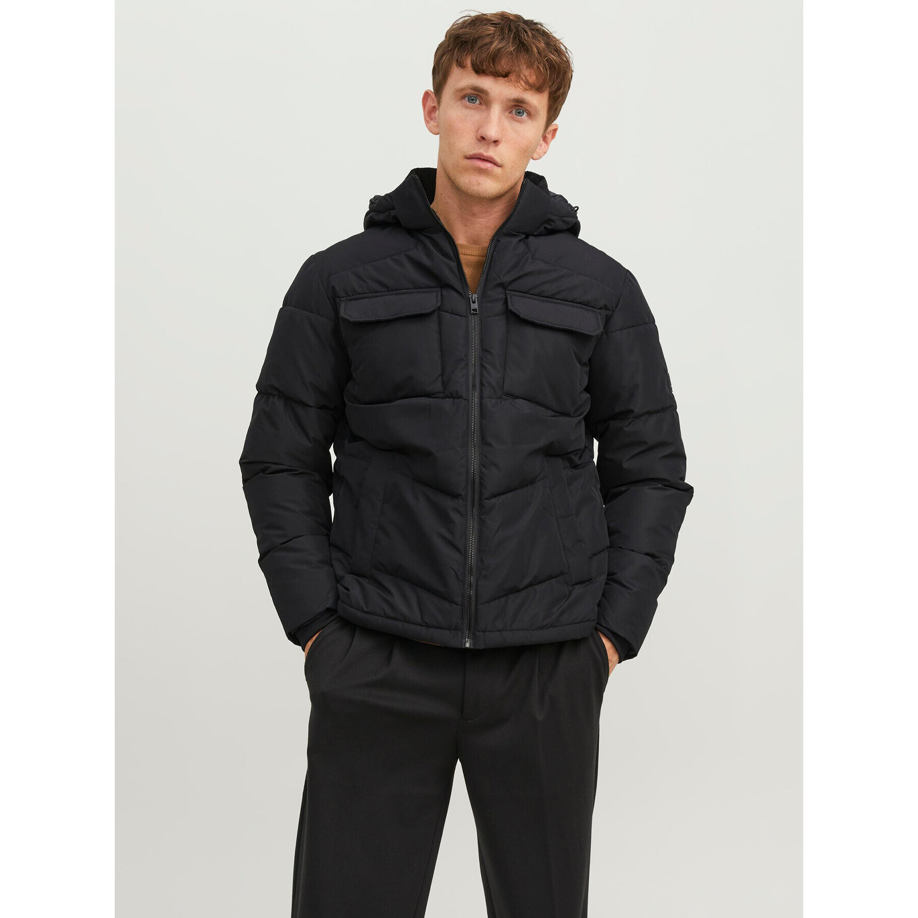 Jack&Jones Geacă din puf 12236044 Negru Regular Fit - Pled.ro