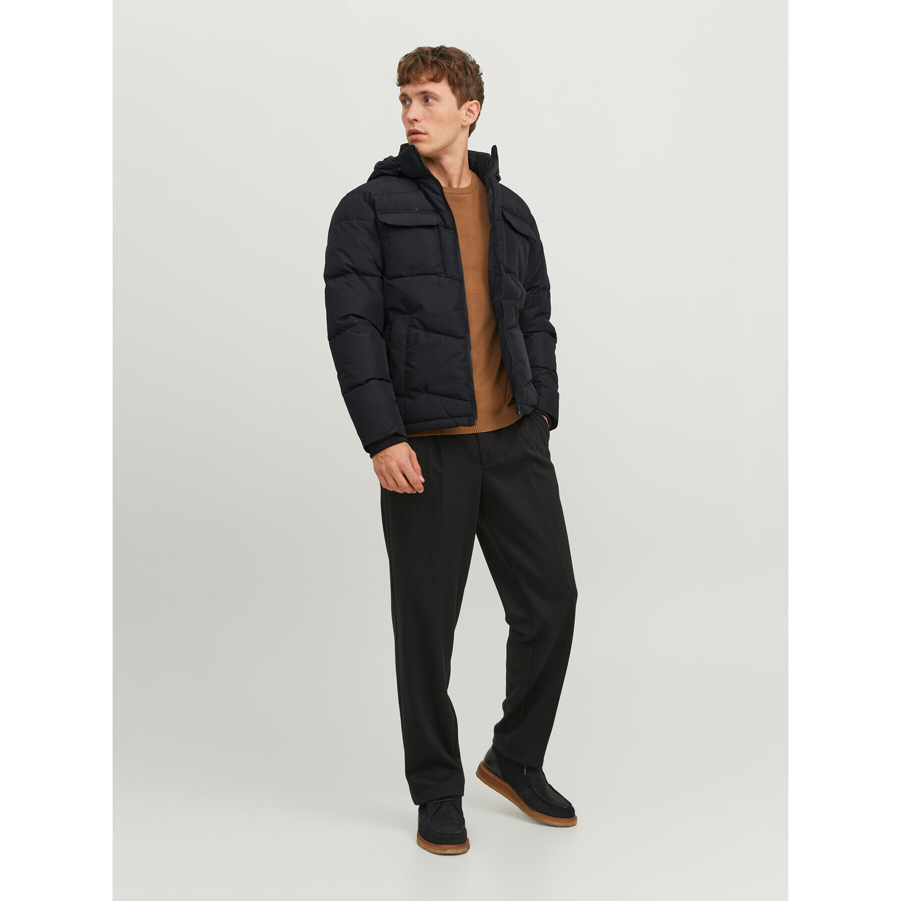 Jack&Jones Geacă din puf 12236044 Negru Regular Fit - Pled.ro