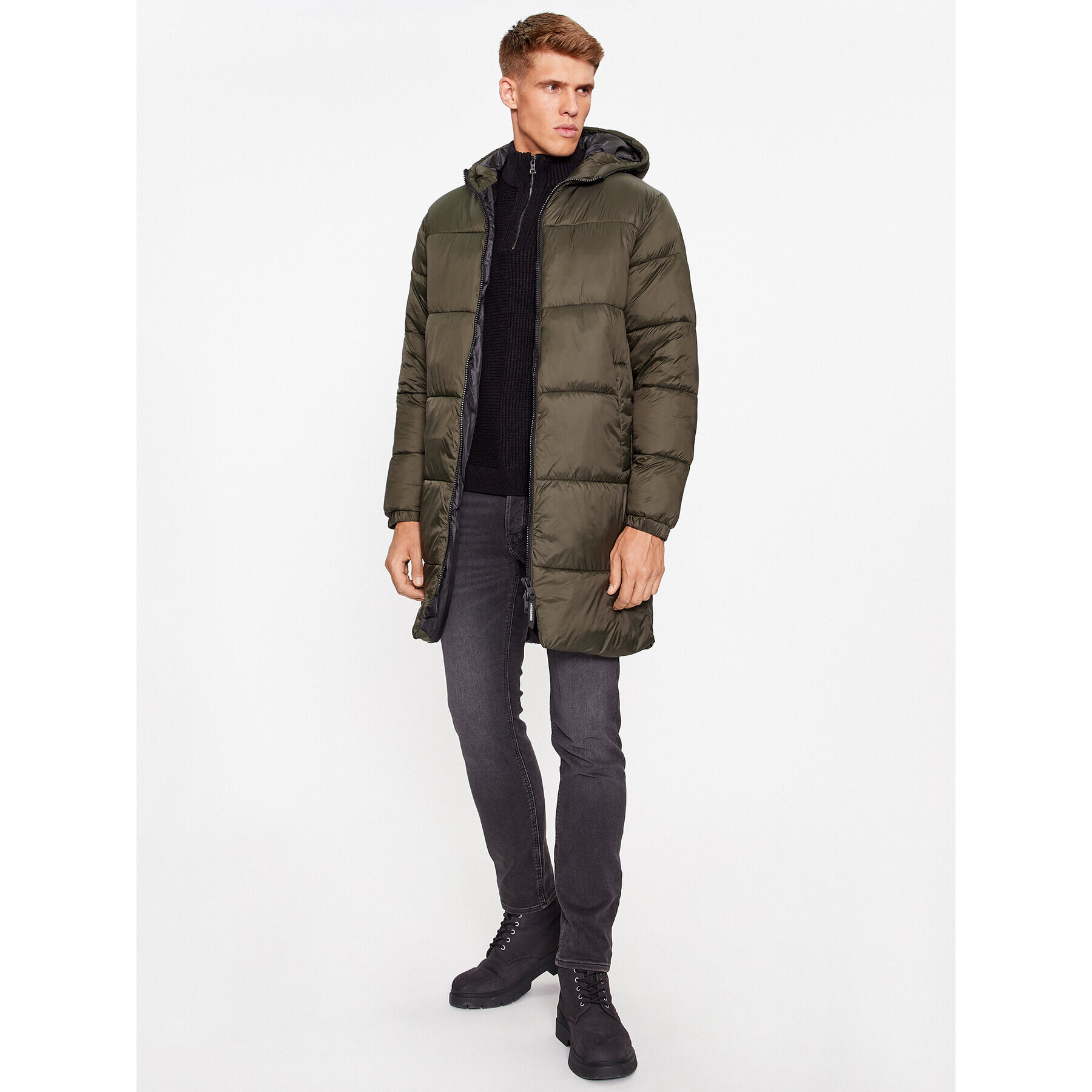 Jack&Jones Geacă din puf 12236052 Verde Regular Fit - Pled.ro