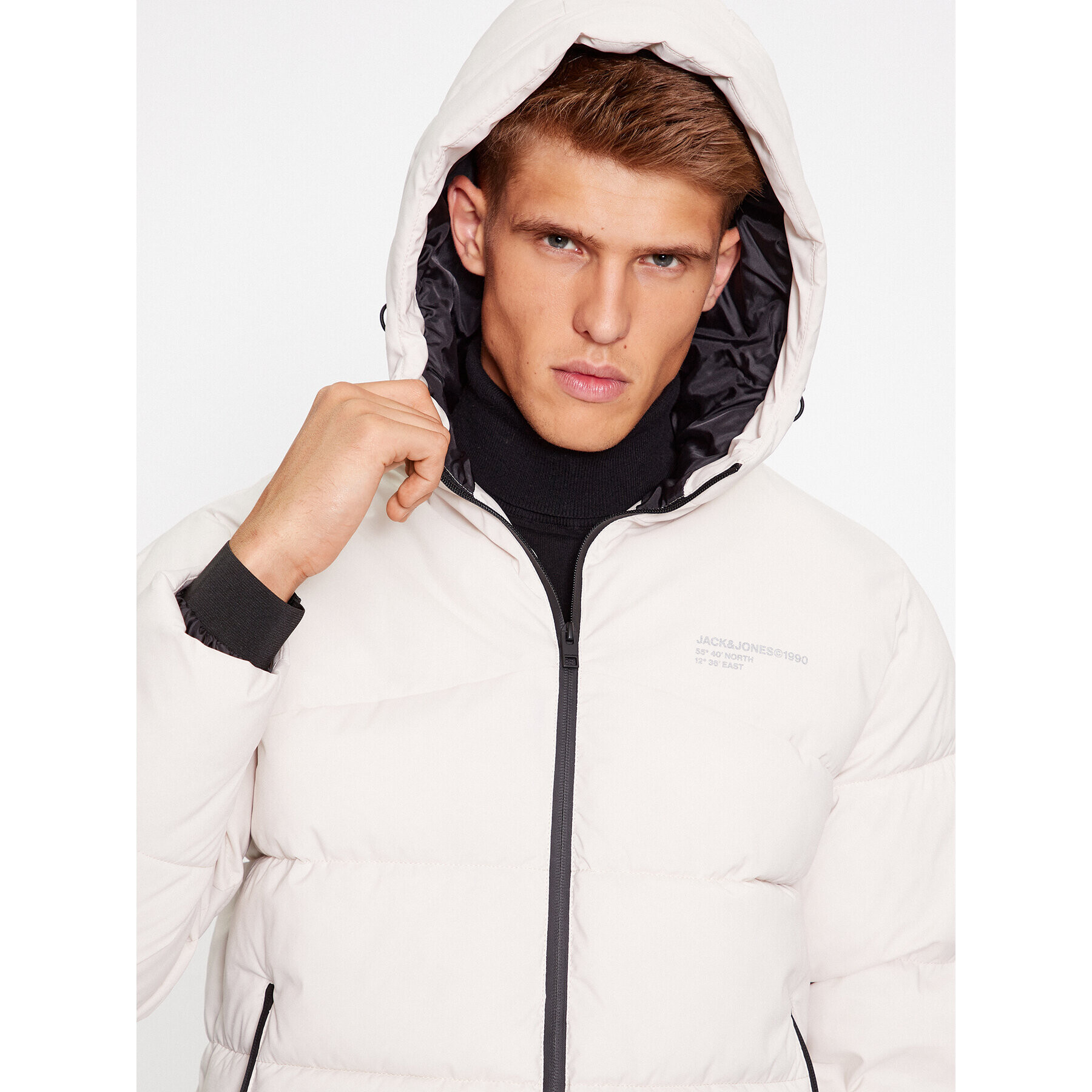 Jack&Jones Geacă din puf 12236065 Écru Regular Fit - Pled.ro