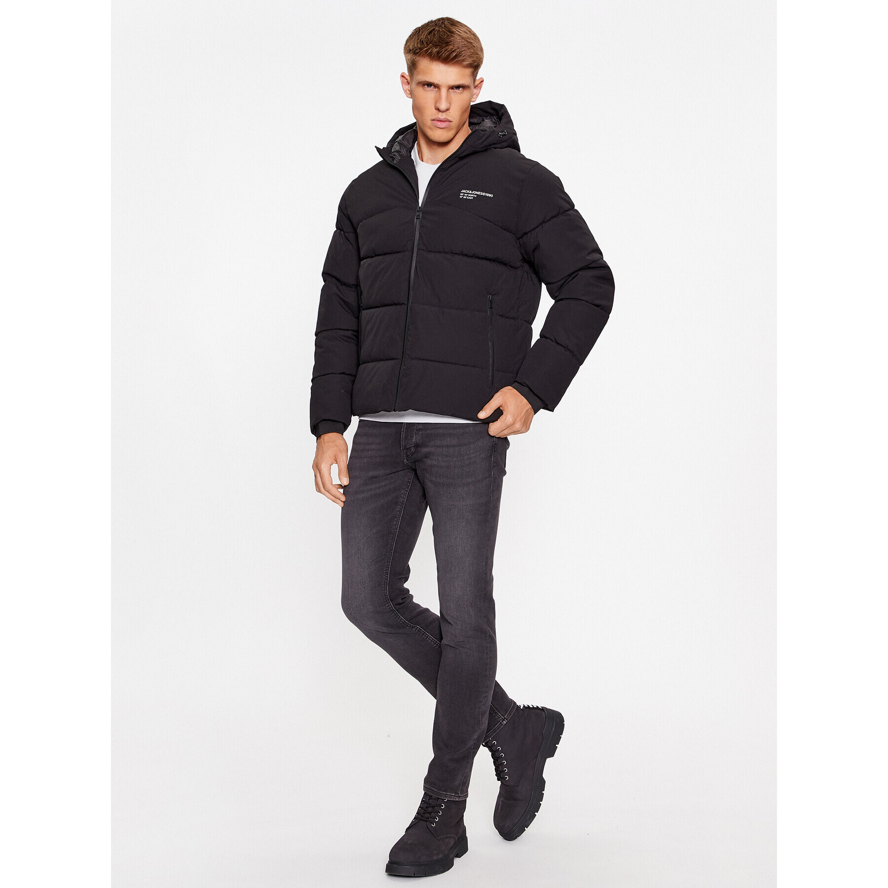 Jack&Jones Geacă din puf 12236065 Negru Regular Fit - Pled.ro