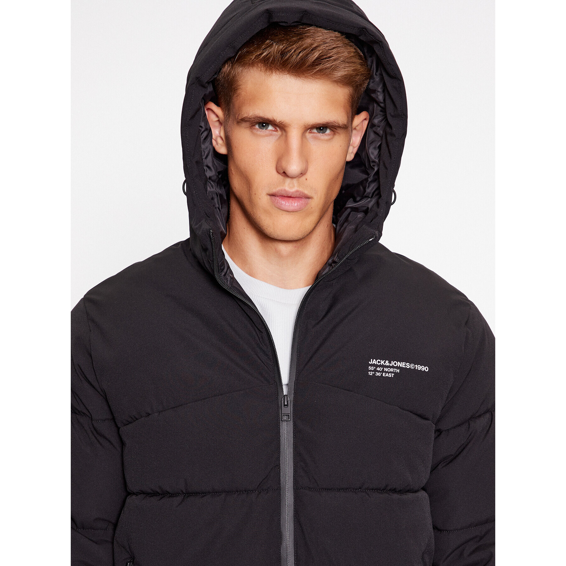 Jack&Jones Geacă din puf 12236065 Negru Regular Fit - Pled.ro