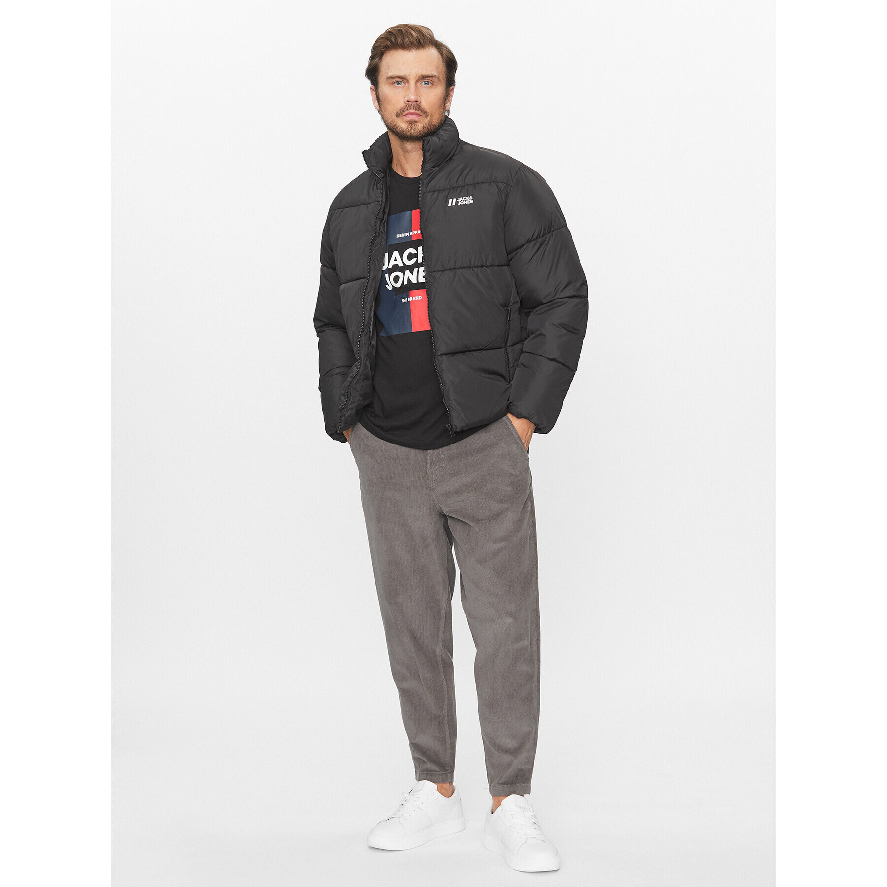 Jack&Jones Geacă din puf 12238745 Negru Regular Fit - Pled.ro