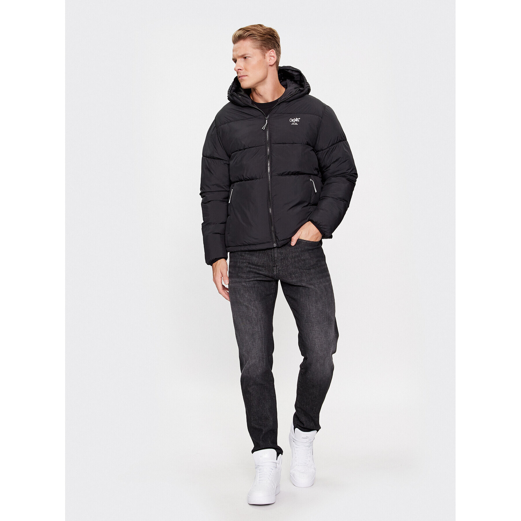 Jack&Jones Geacă din puf 12238878 Negru Regular Fit - Pled.ro