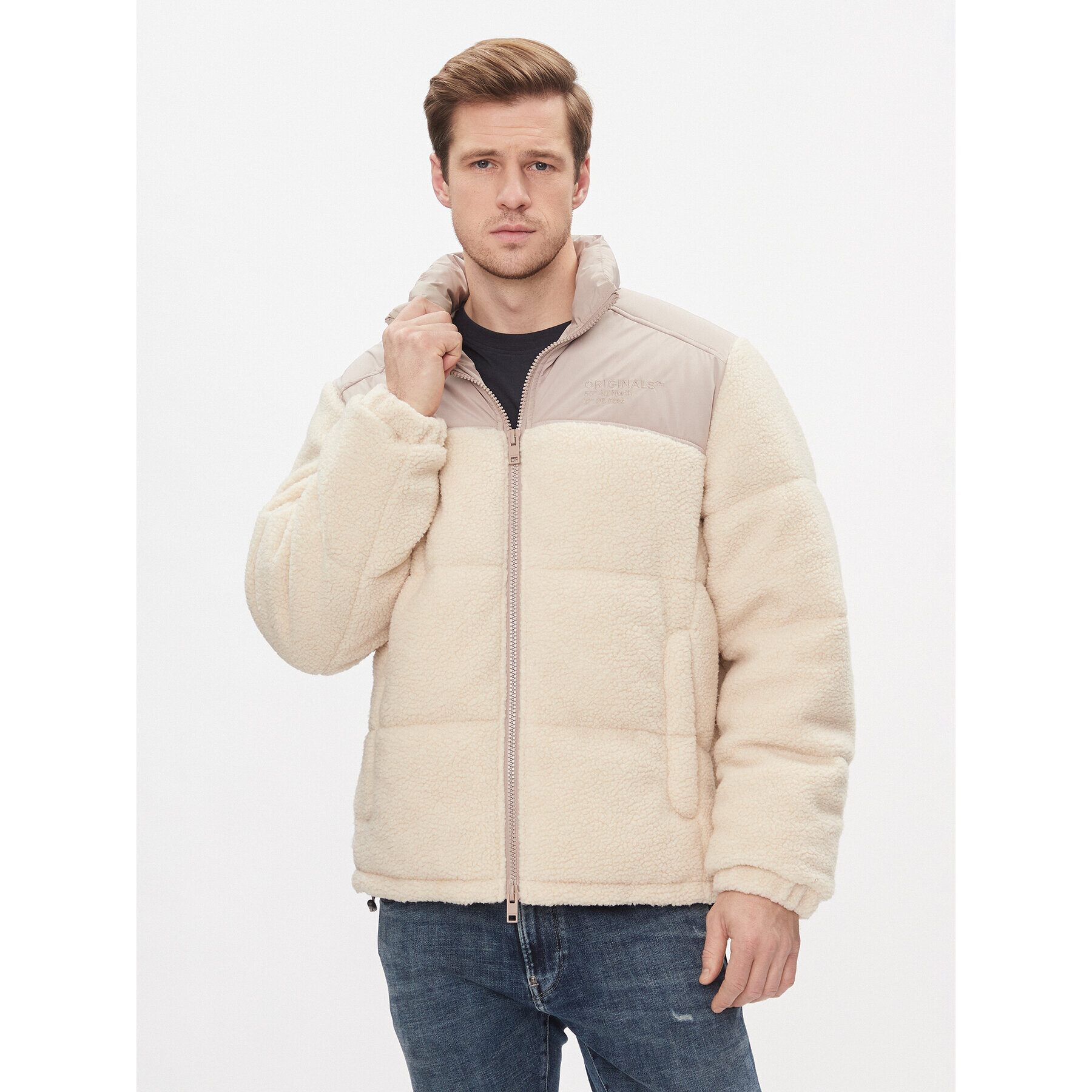 Jack&Jones Geacă din puf 12246685 Bej Regular Fit - Pled.ro