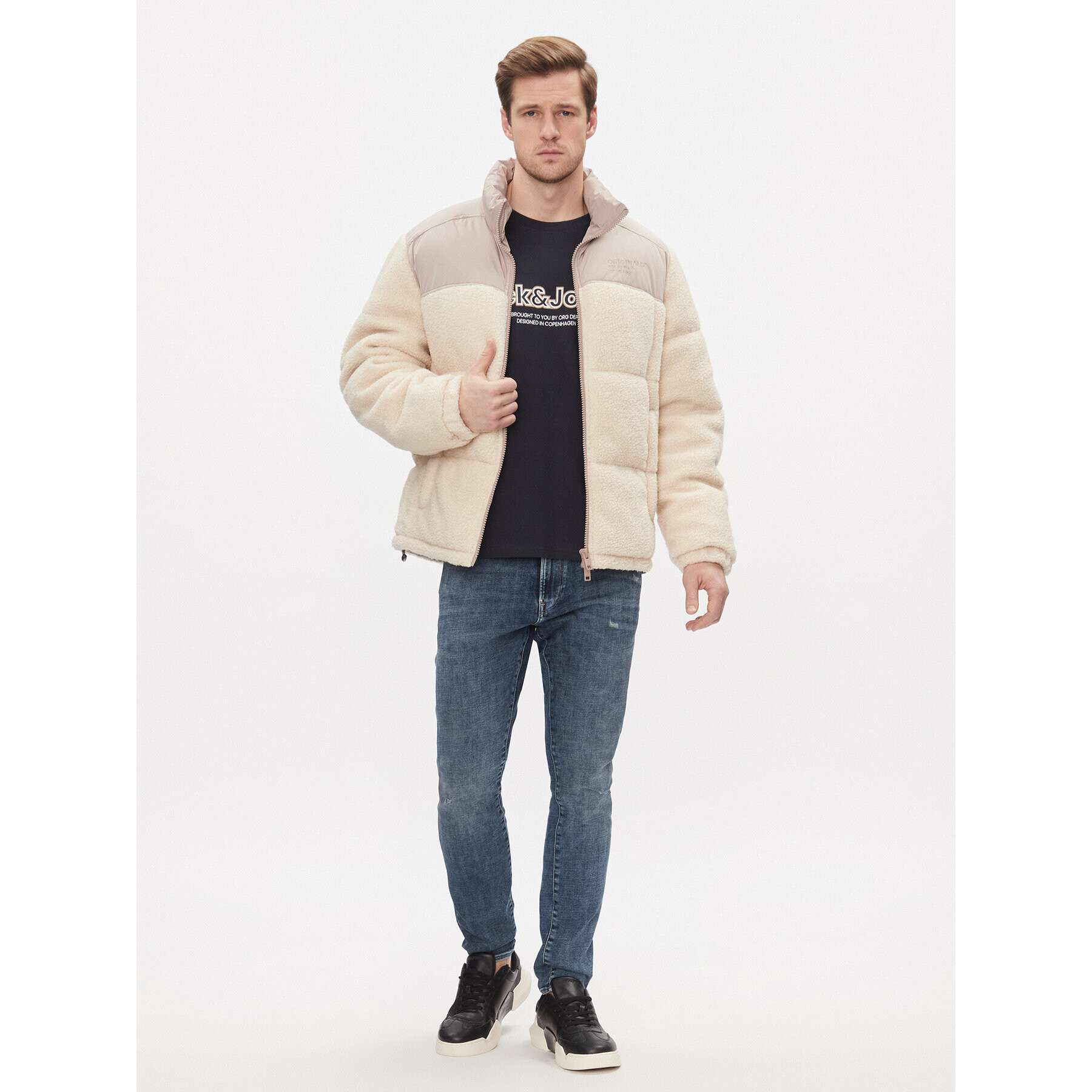 Jack&Jones Geacă din puf 12246685 Bej Regular Fit - Pled.ro