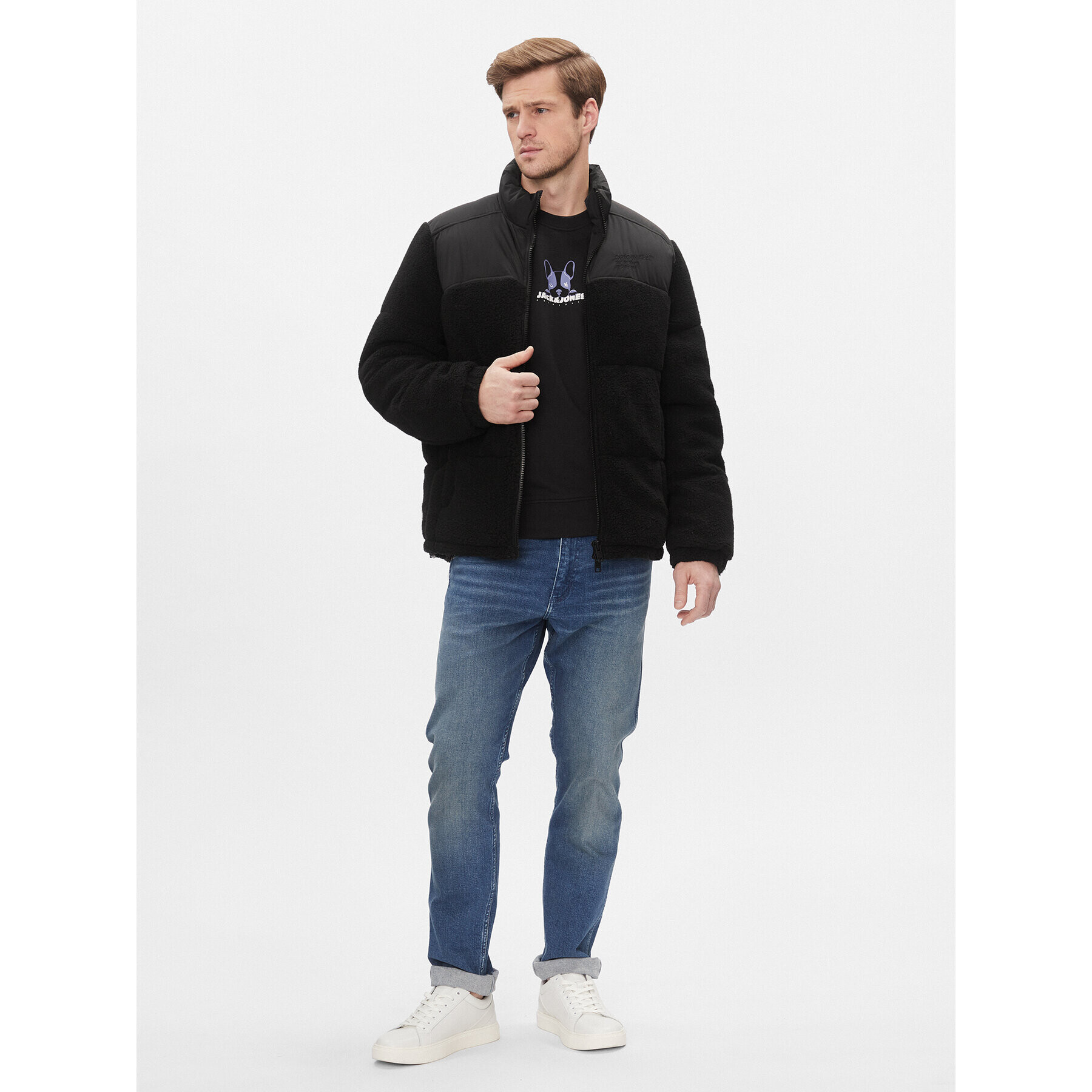 Jack&Jones Geacă din puf 12246685 Negru Regular Fit - Pled.ro