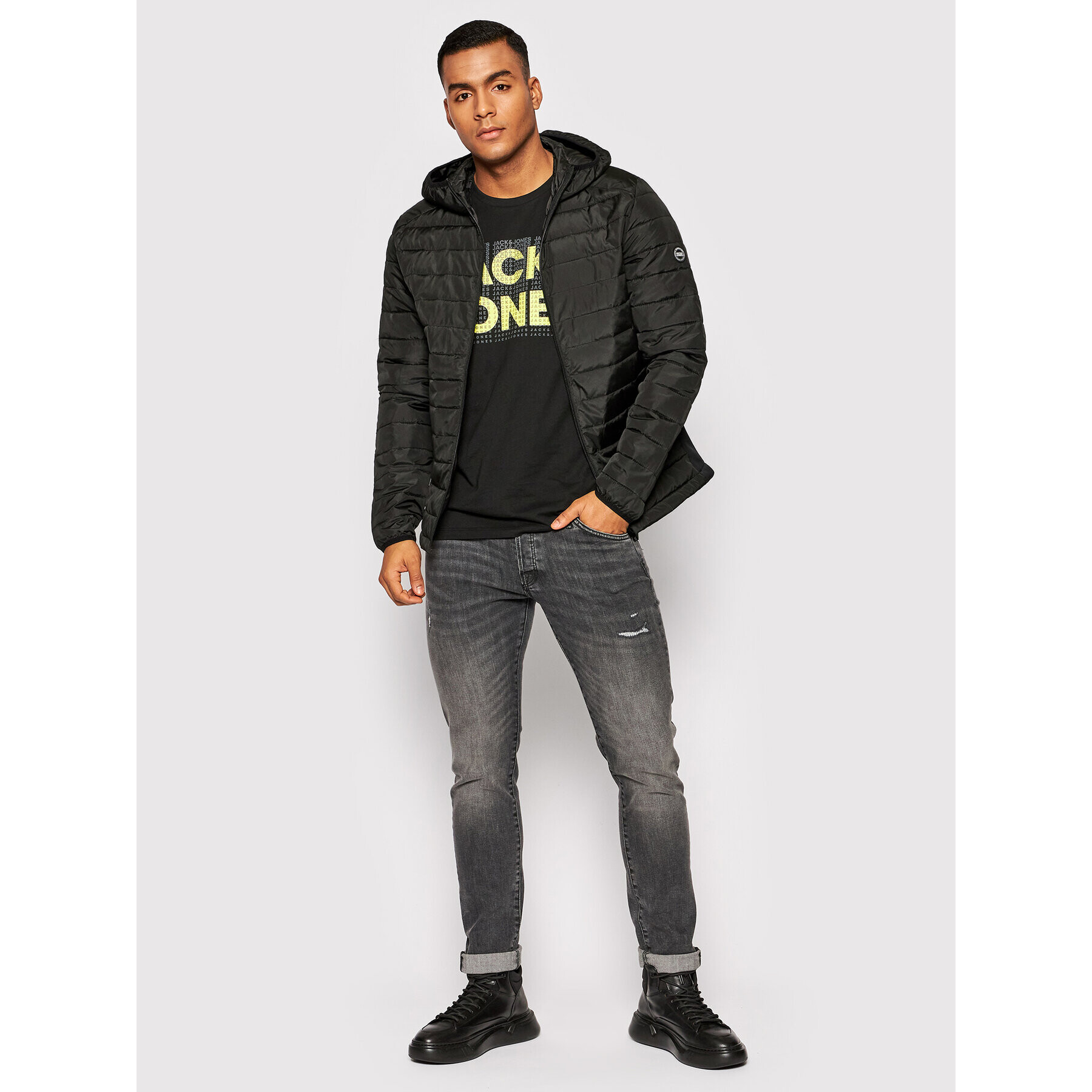 Jack&Jones Geacă din puf Ace Spring 12200419 Negru Regular Fit - Pled.ro