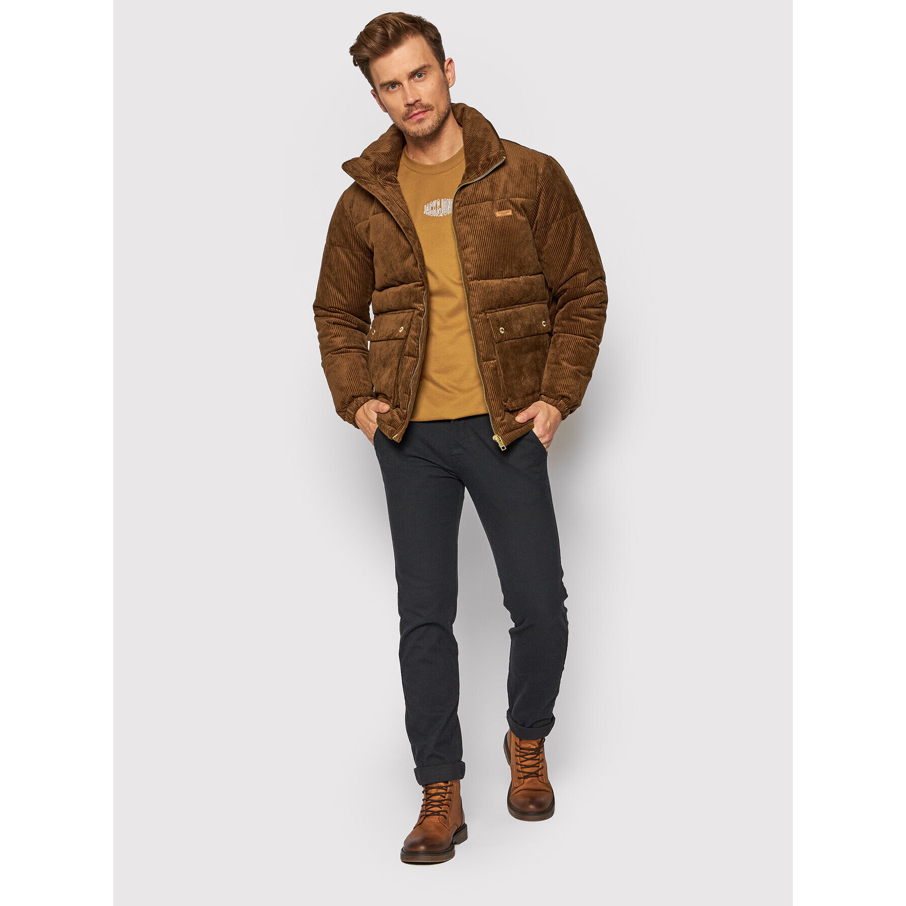 Jack&Jones Geacă din puf Caden 12198180 Maro Regular Fit - Pled.ro