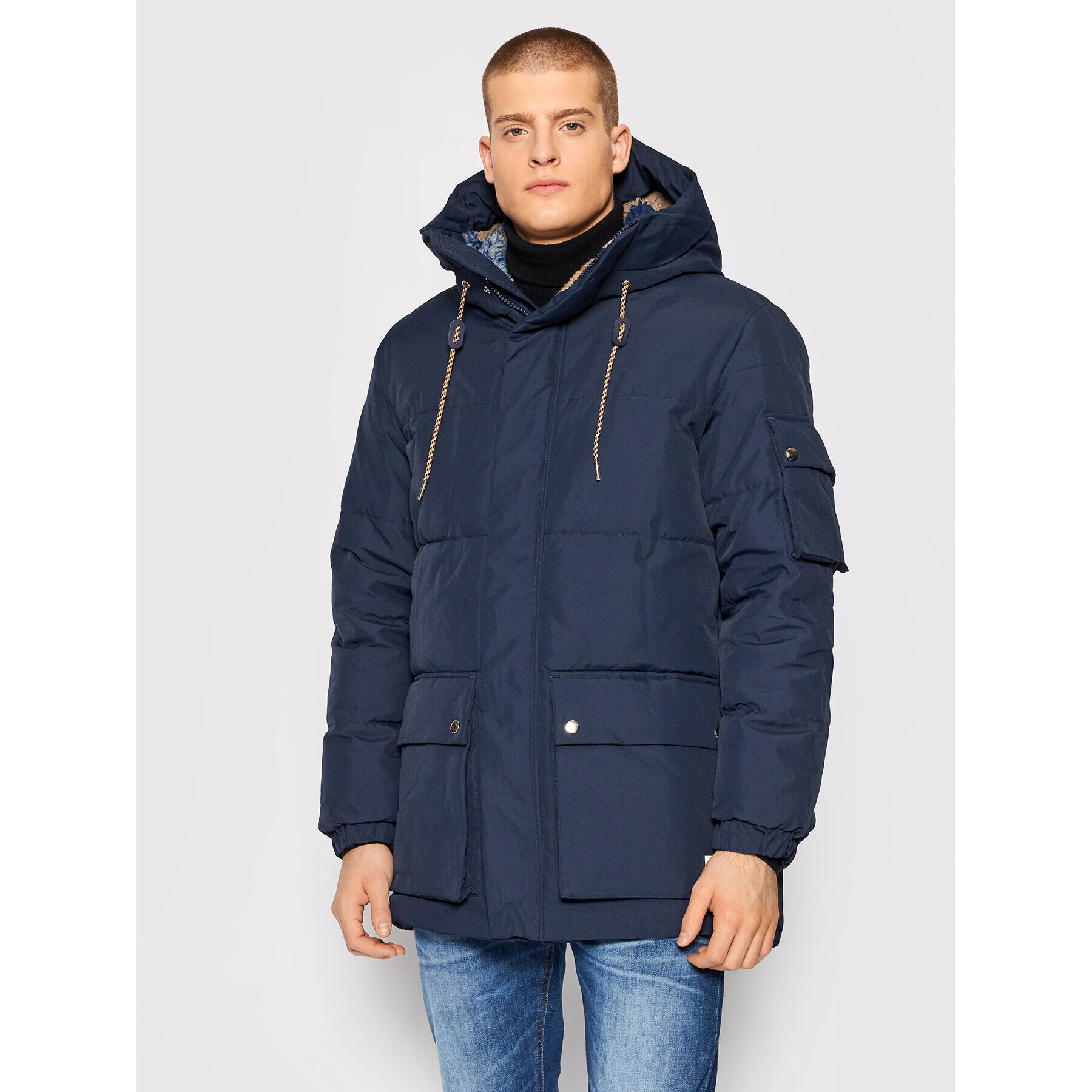 Jack&Jones Geacă din puf Jeremy 12192738 Bleumarin Regular Fit - Pled.ro