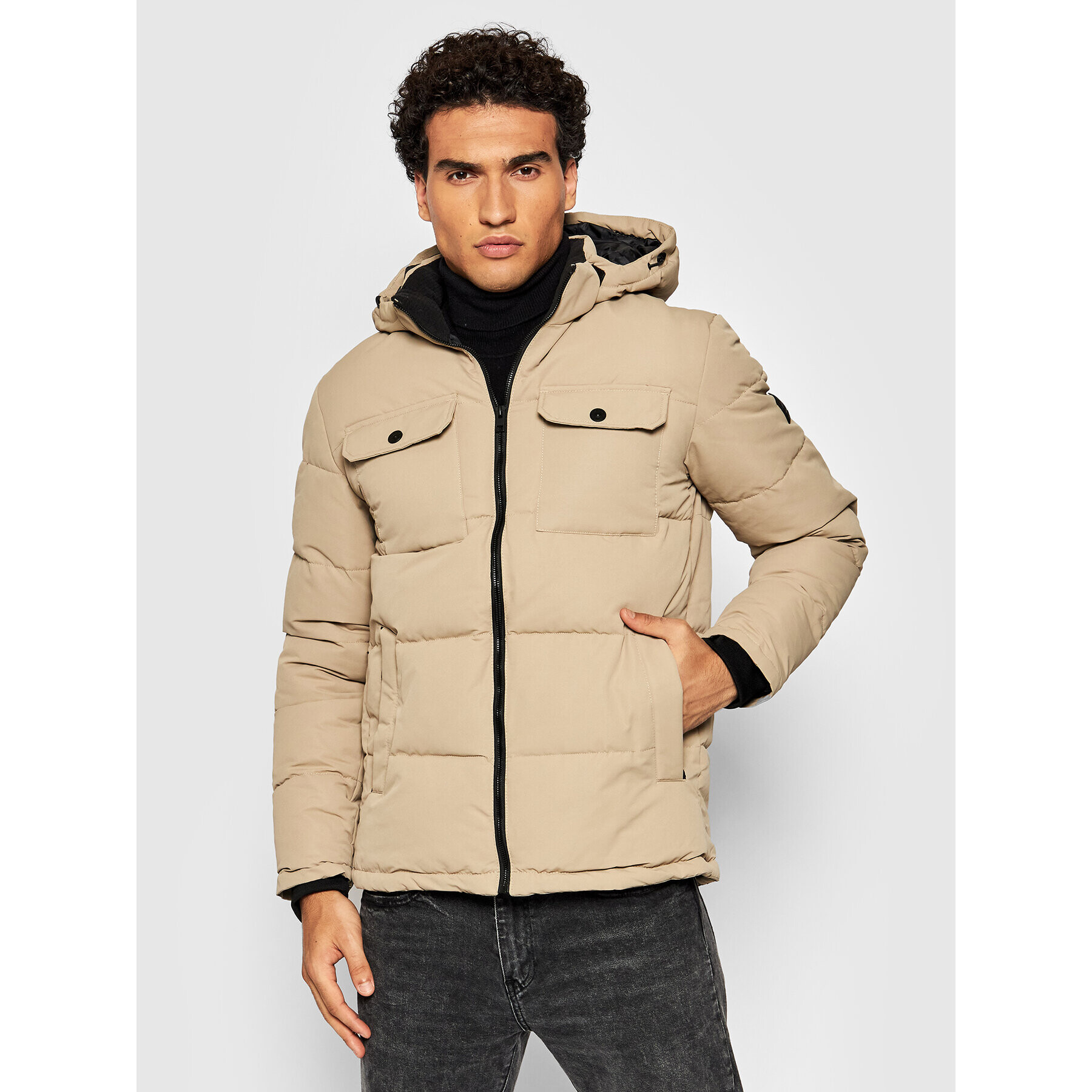 Jack&Jones Geacă din puf Ronald 12190036 Bej Regular Fit - Pled.ro