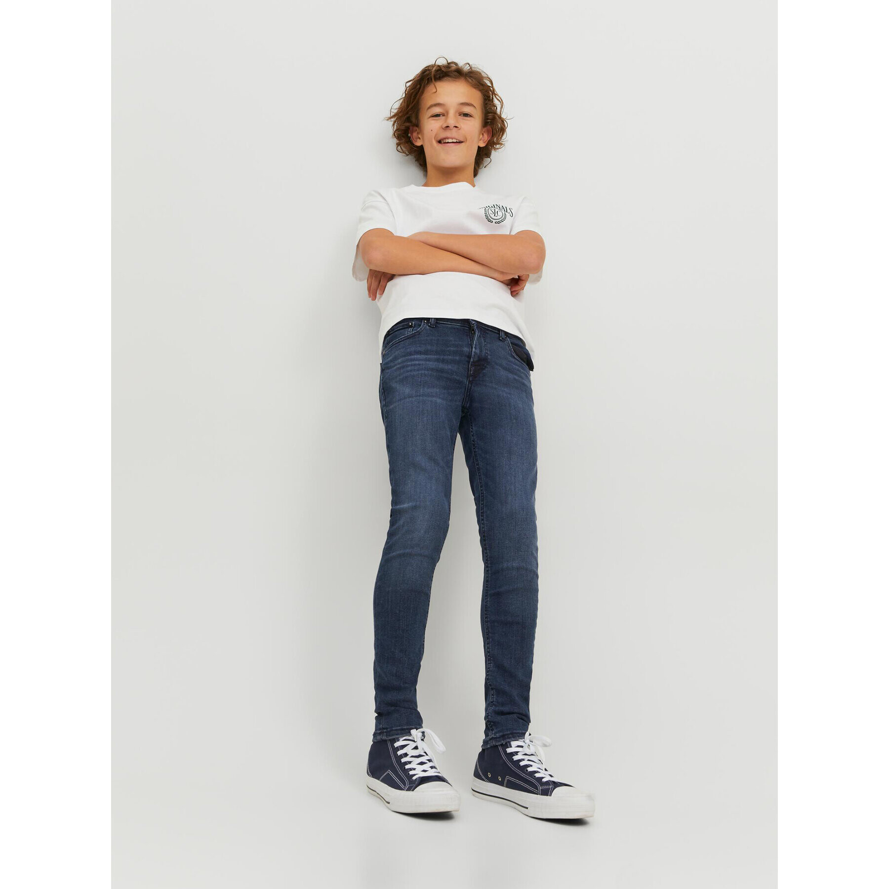 Jack&Jones Junior Blugi Liam 12178287 Albastru Skinny Fit - Pled.ro