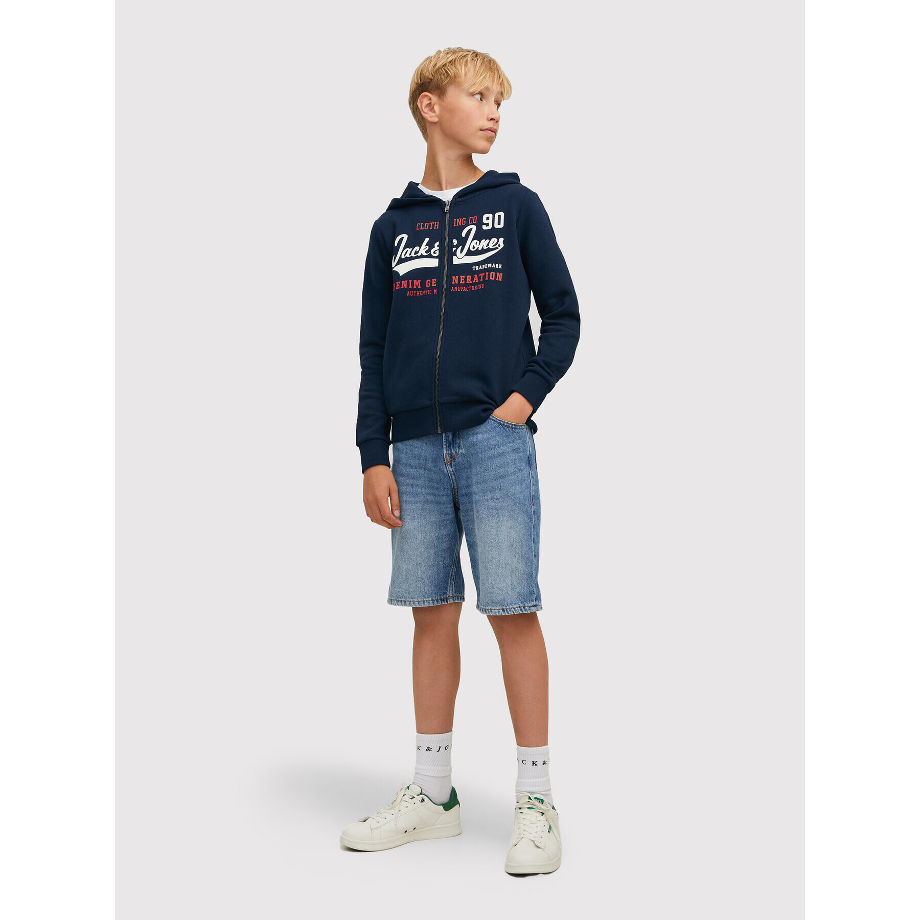 Jack&Jones Junior Bluză Logo 12218049 Bleumarin Regular Fit - Pled.ro