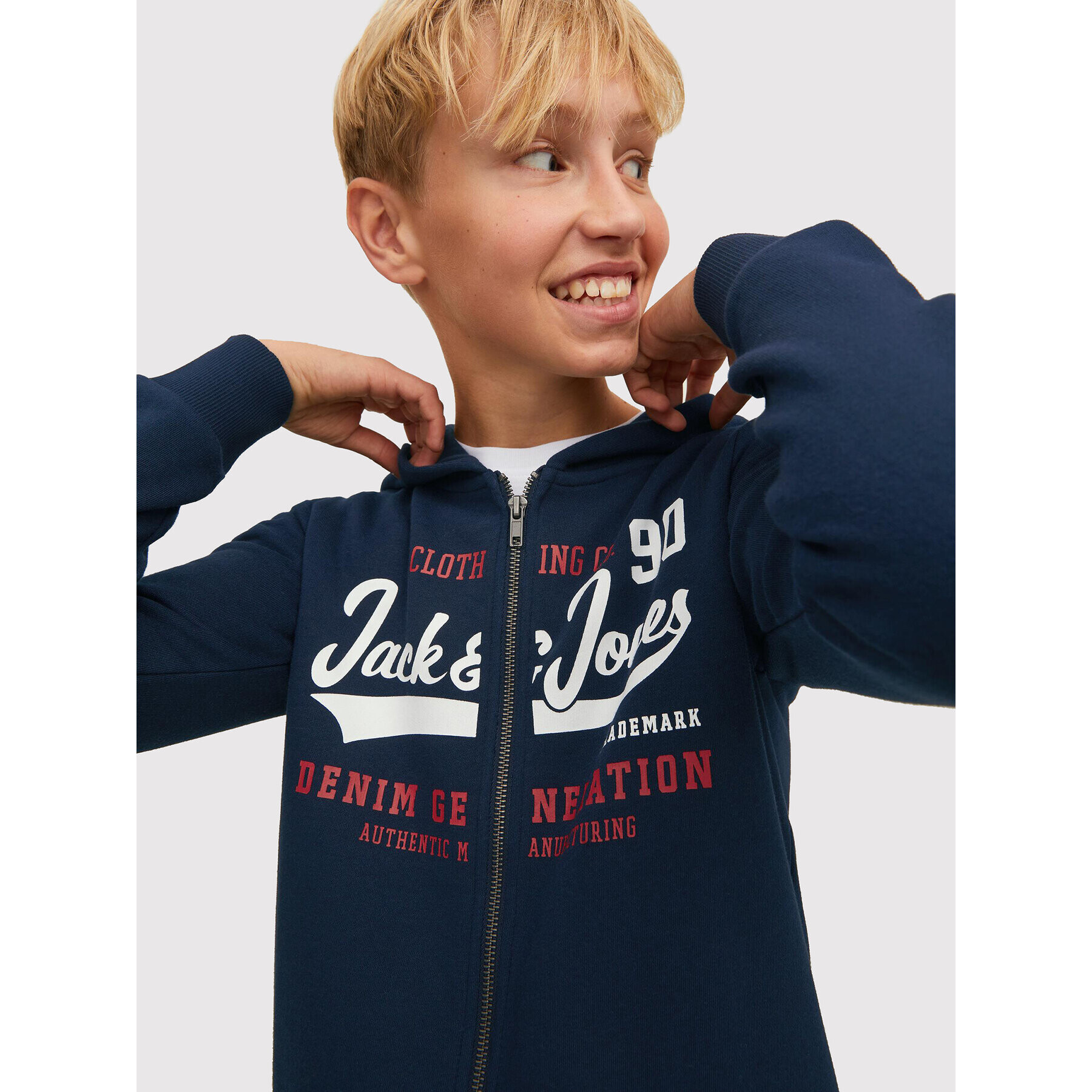 Jack&Jones Junior Bluză Logo 12218049 Bleumarin Regular Fit - Pled.ro