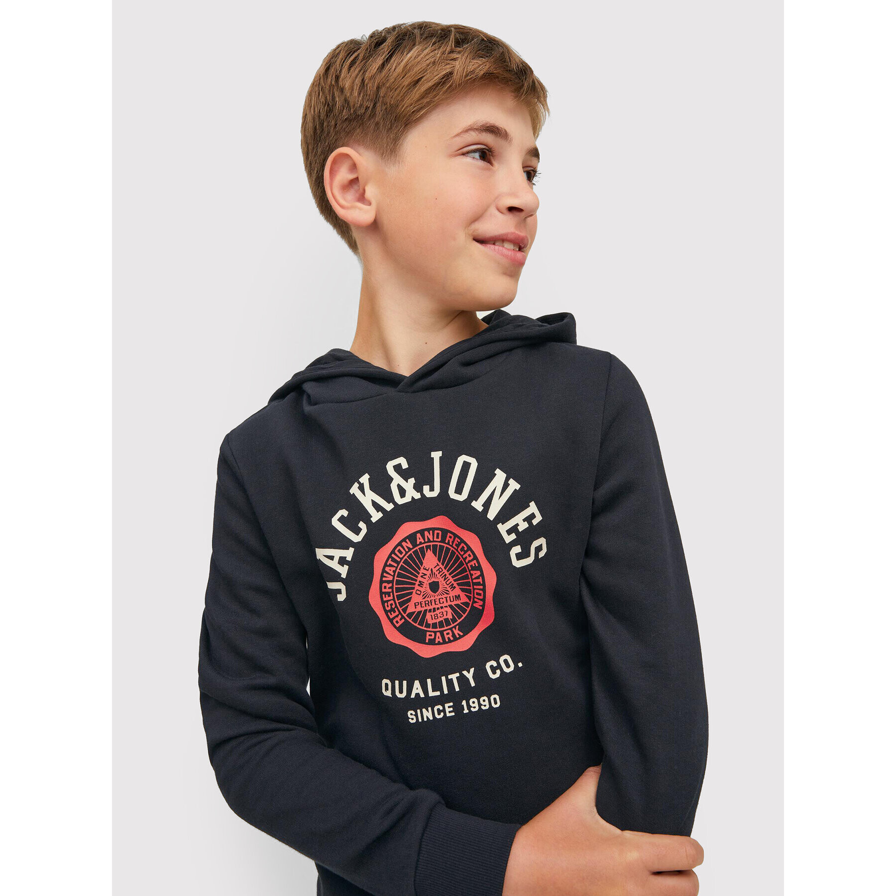 Jack&Jones Junior Bluză Logo 12212287 Negru Regular Fit - Pled.ro