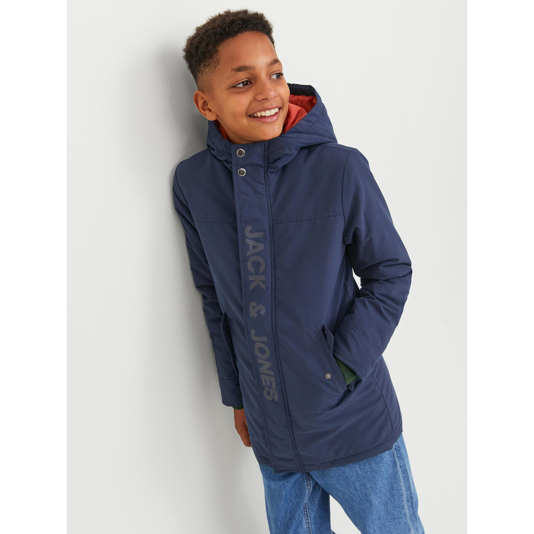 Jack&Jones Junior Geacă de iarnă 12236588 Bleumarin Regular Fit - Pled.ro