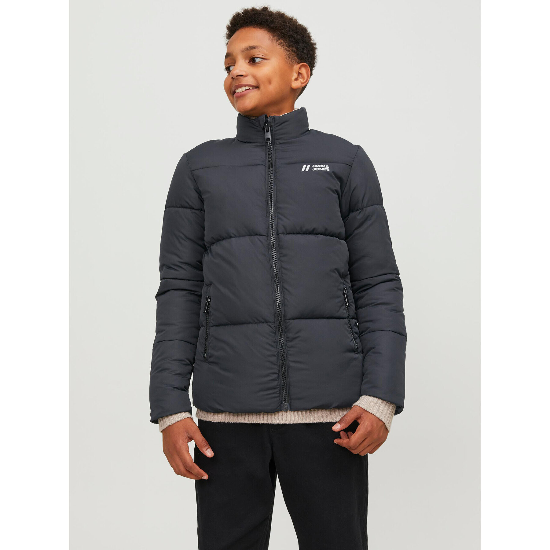 Jack&Jones Junior Geacă din puf 12238960 Negru Regular Fit - Pled.ro