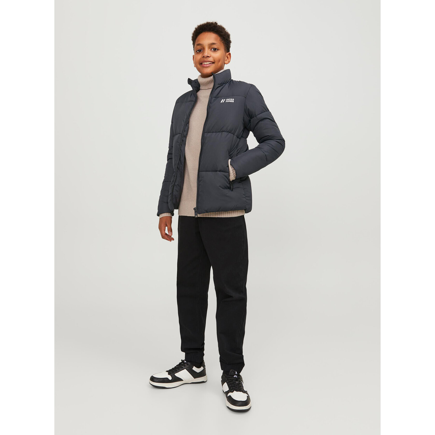 Jack&Jones Junior Geacă din puf 12238960 Negru Regular Fit - Pled.ro