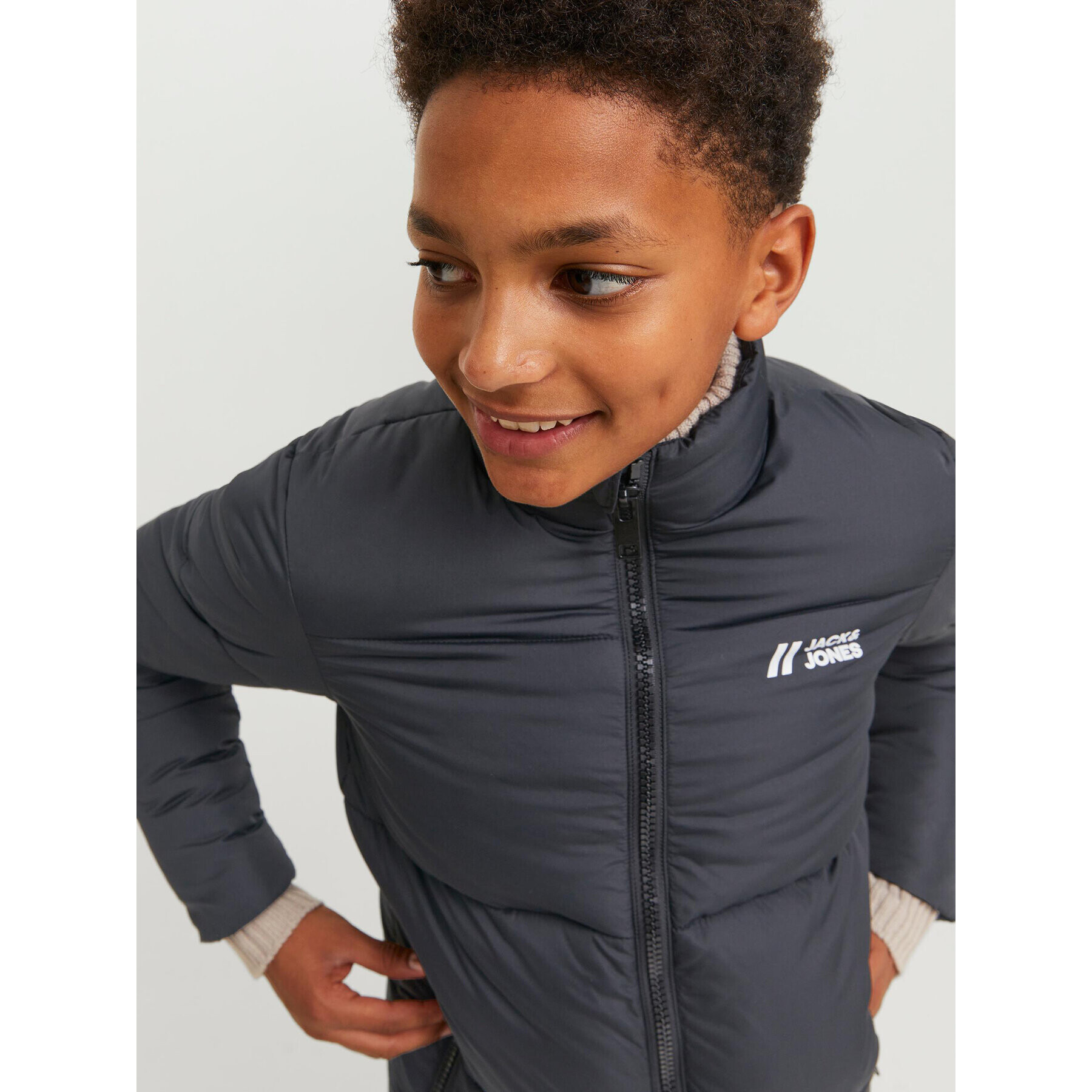 Jack&Jones Junior Geacă din puf 12238960 Negru Regular Fit - Pled.ro