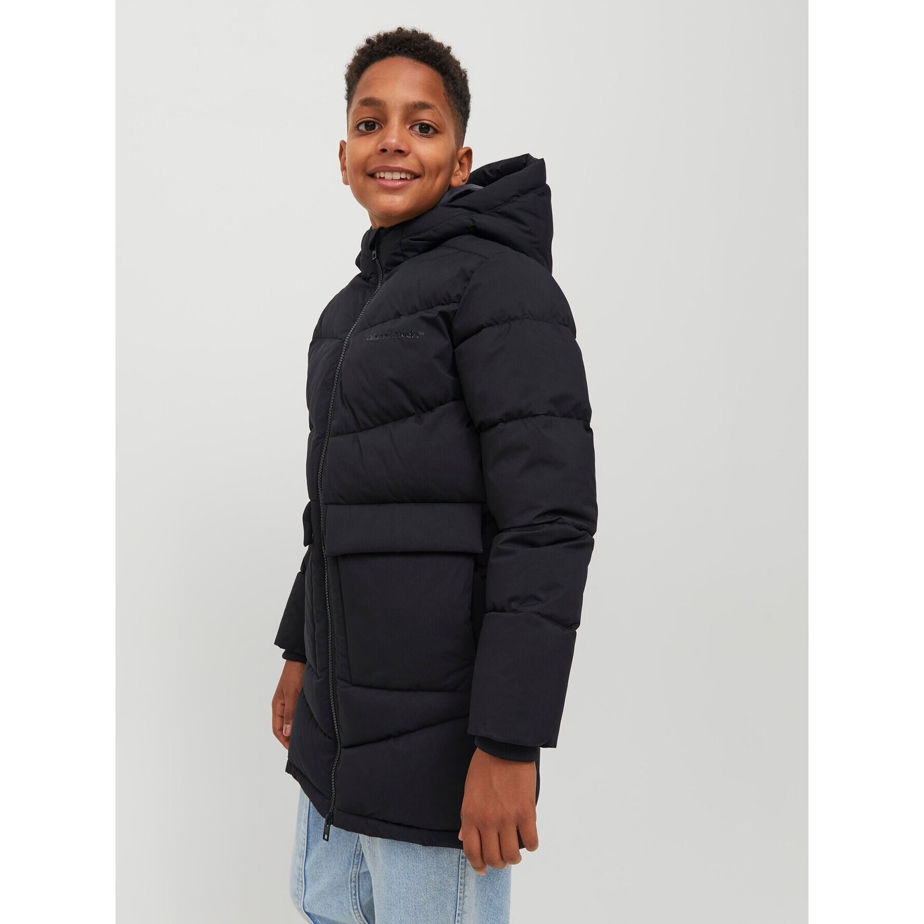 Jack&Jones Junior Geacă din puf 12239781 Negru Regular Fit - Pled.ro