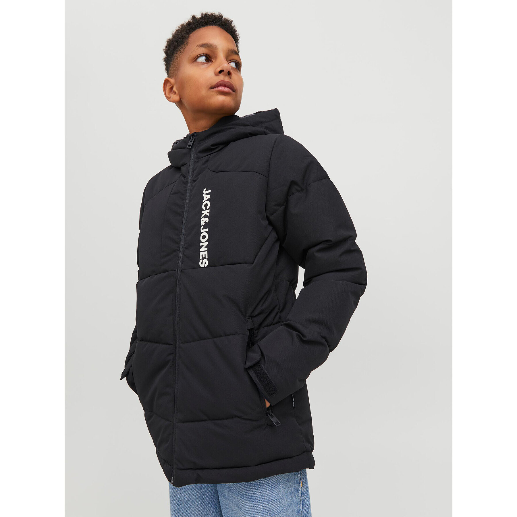 Jack&Jones Junior Geacă din puf 12239956 Negru Regular Fit - Pled.ro