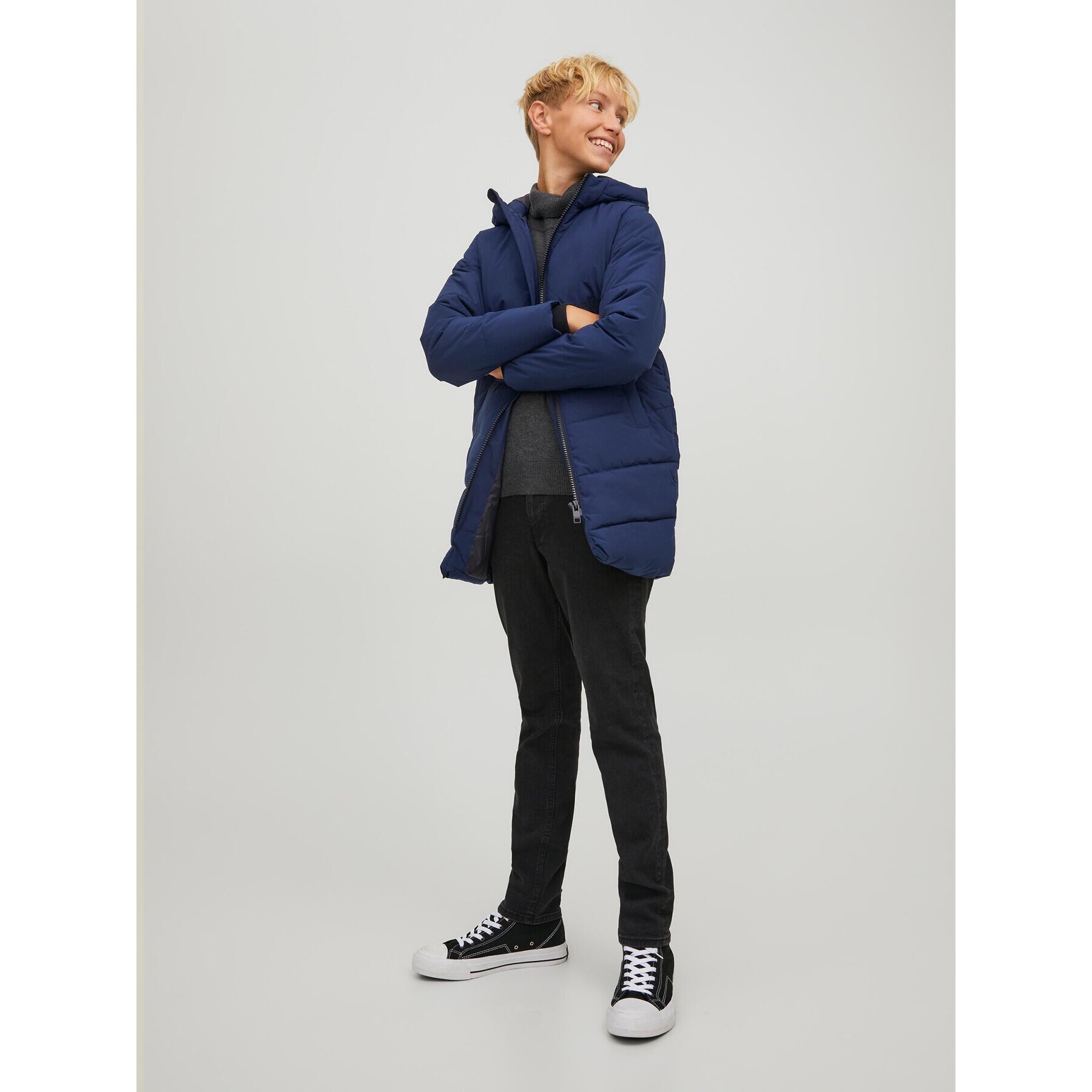 Jack&Jones Junior Geacă din puf Copenhagen 12215844 Bleumarin Regular Fit - Pled.ro