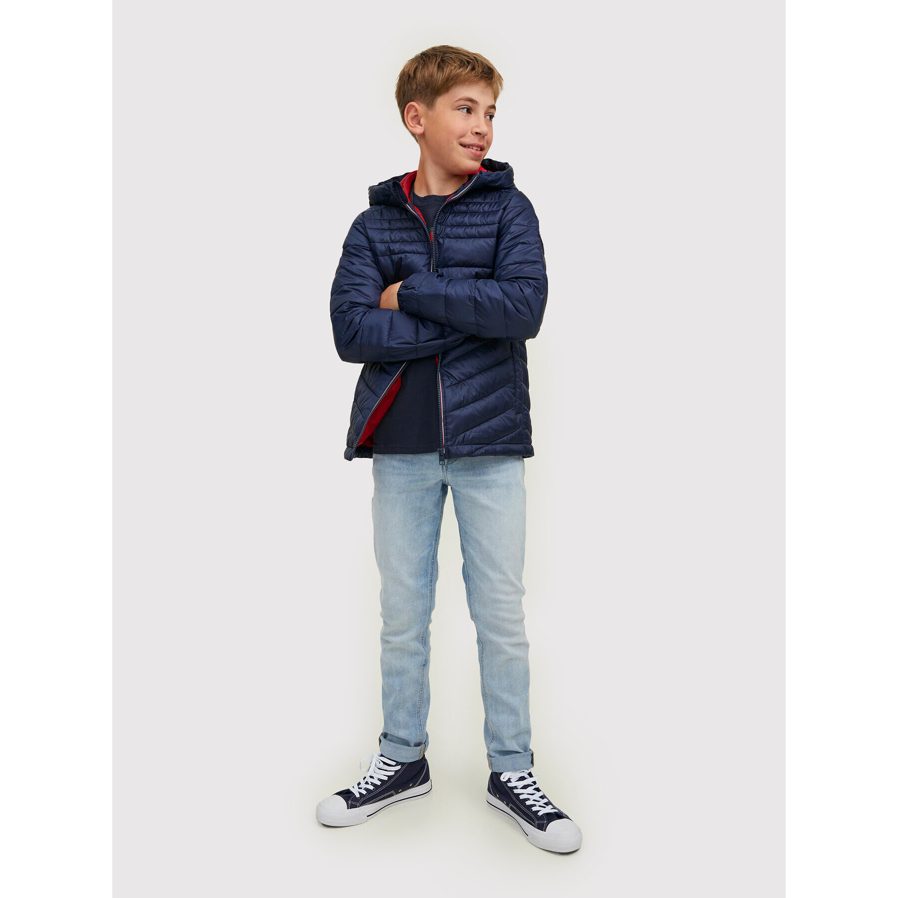 Jack&Jones Junior Geacă din puf Hero 12212568 Bleumarin Regular Fit - Pled.ro