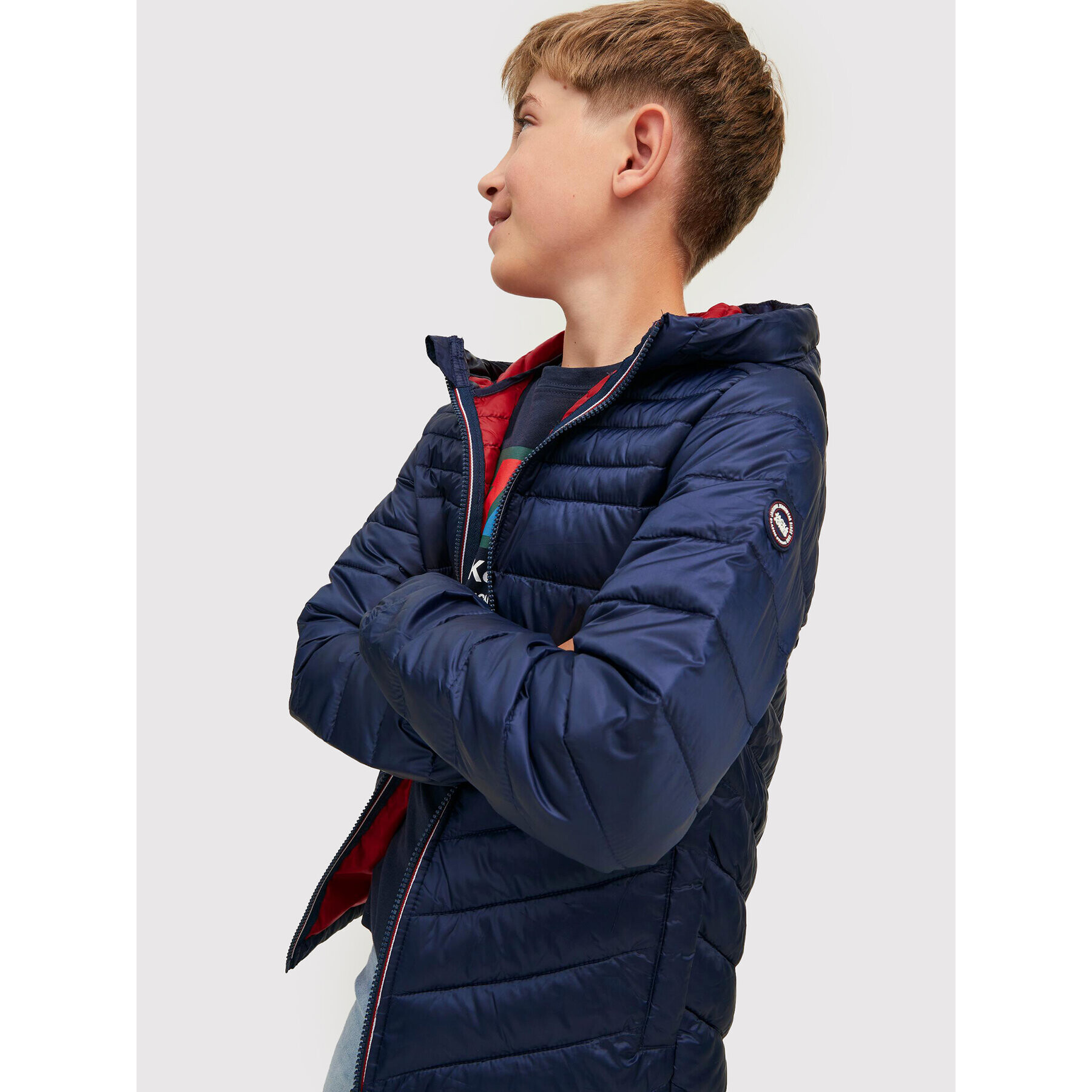 Jack&Jones Junior Geacă din puf Hero 12212568 Bleumarin Regular Fit - Pled.ro