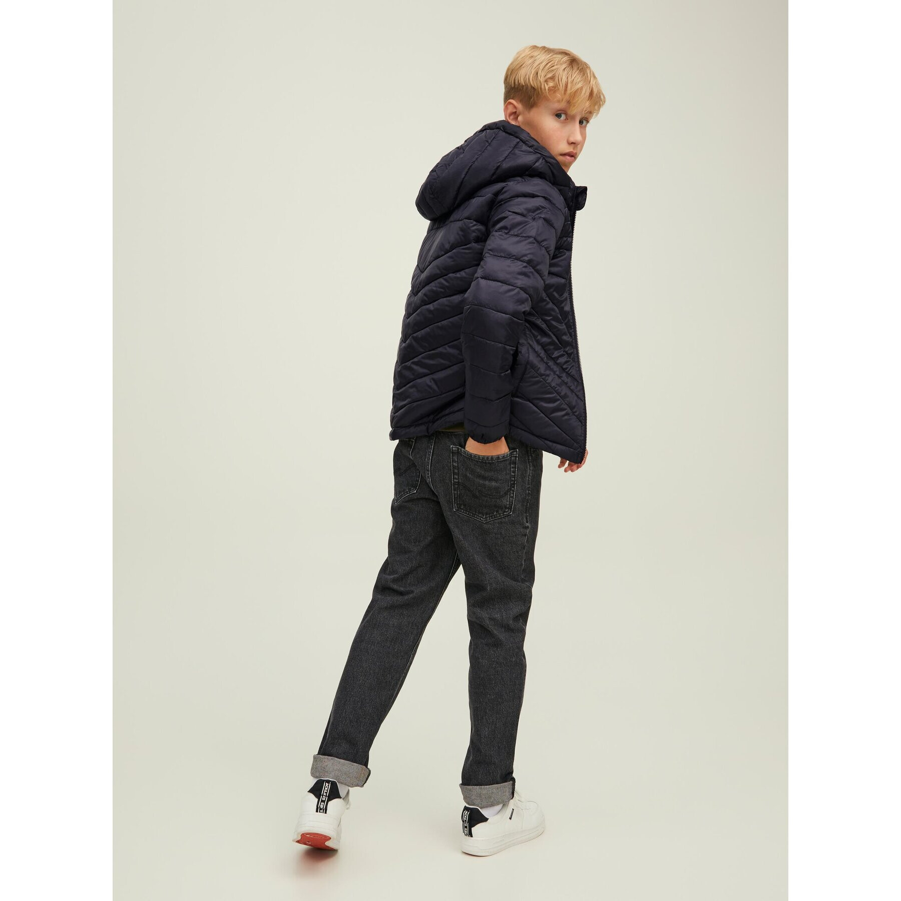 Jack&Jones Junior Geacă din puf Hero 12212568 Negru Regular Fit - Pled.ro