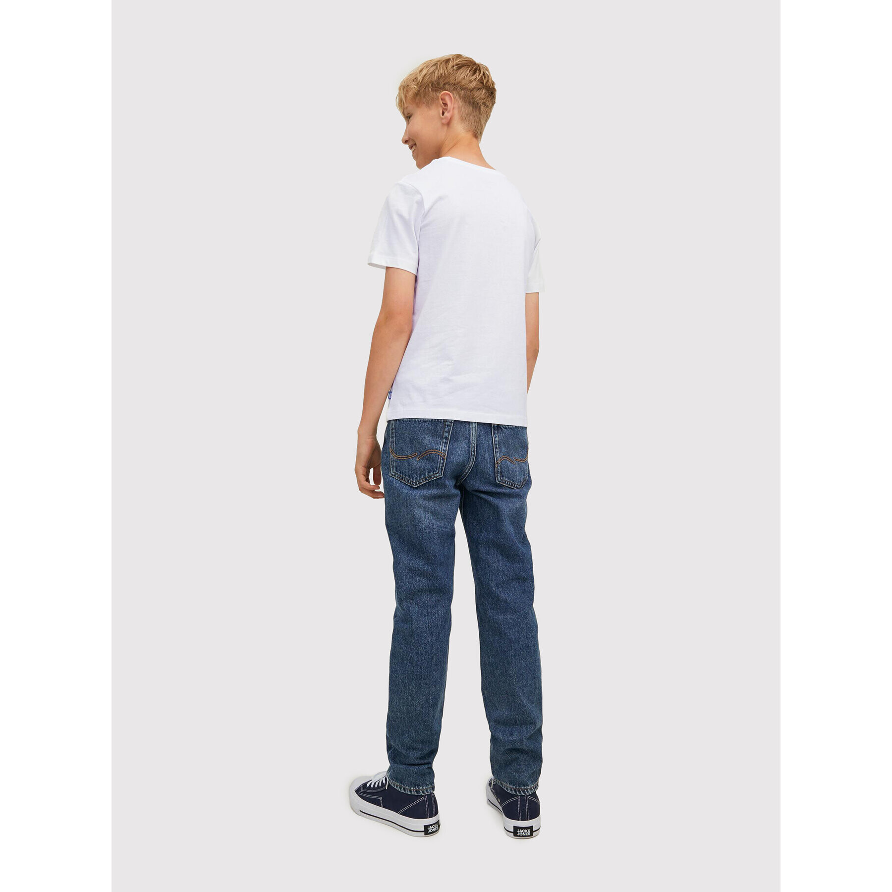 Jack&Jones Junior Set 3 tricouri Organic 12210989 Alb Regular Fit - Pled.ro