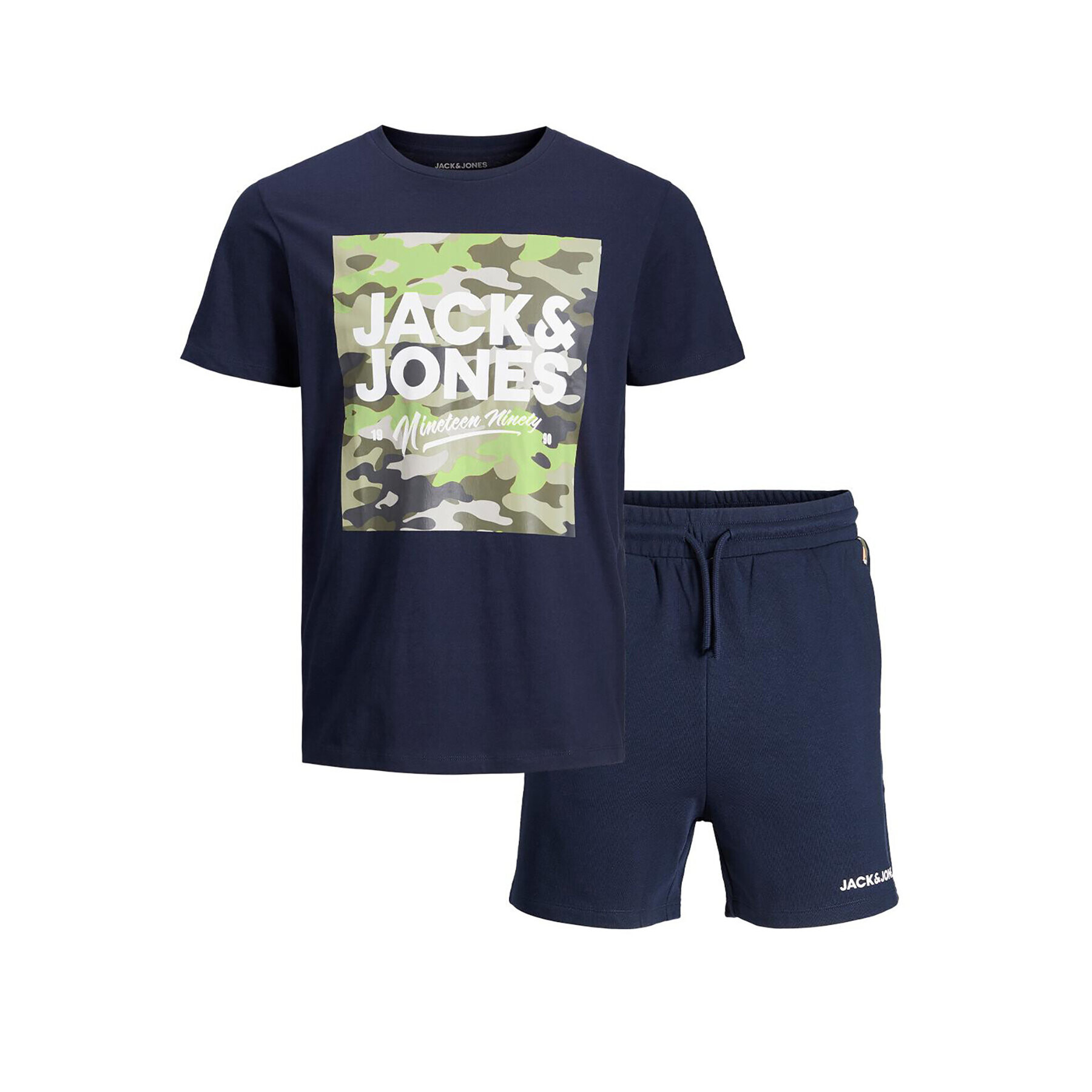 Jack&Jones Junior Set tricou și pantaloni scurți sport 12235343 Bleumarin Regular Fit - Pled.ro