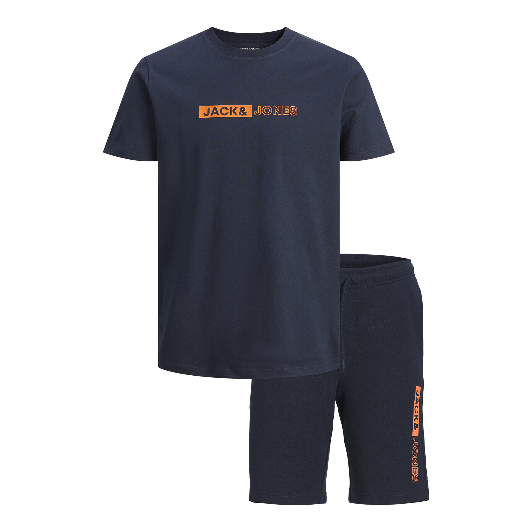 Jack&Jones Junior Set tricou și pantaloni scurți sport 12235345 Albastru Regular Fit - Pled.ro